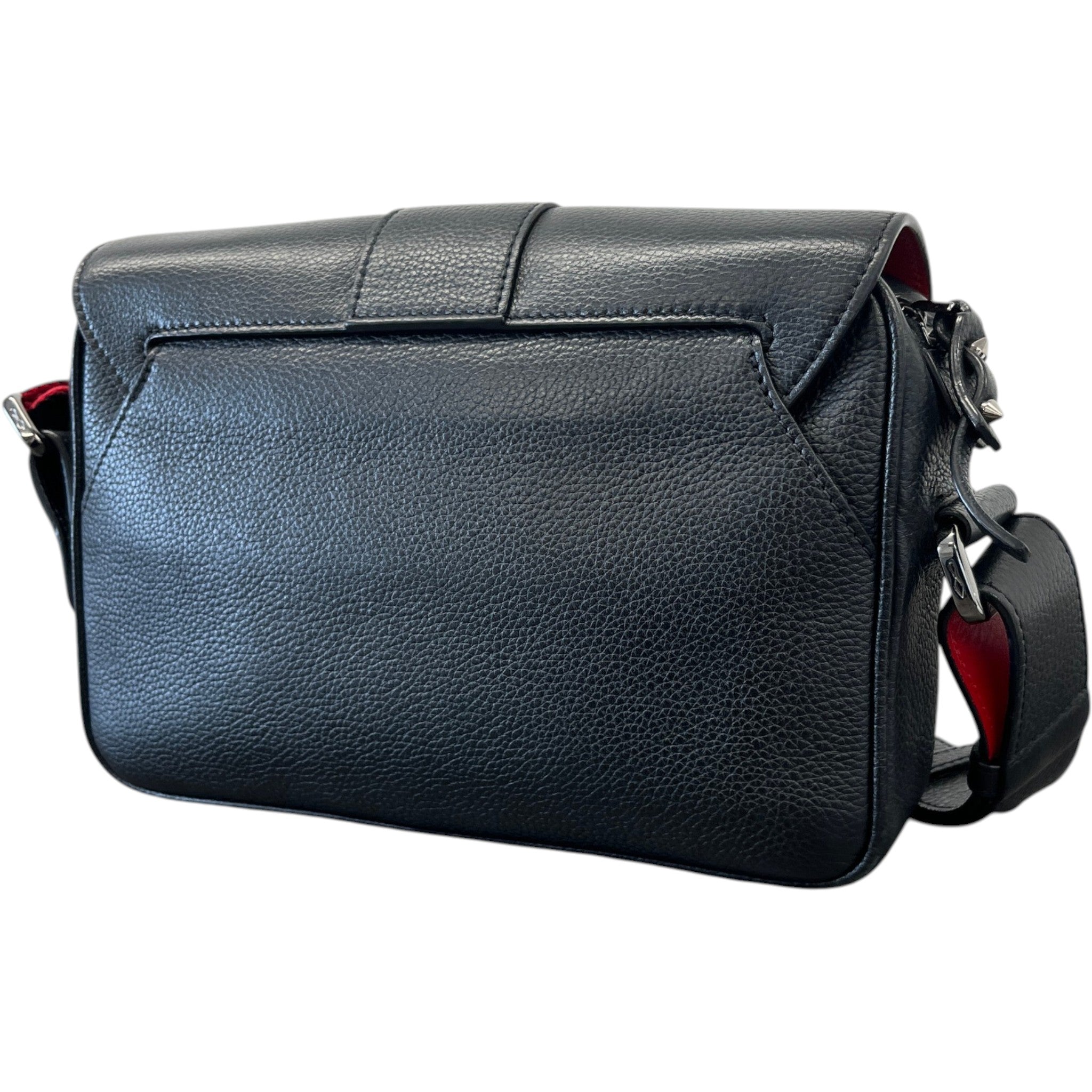 Men's Santiago Grained Leather Messenger Bag Black