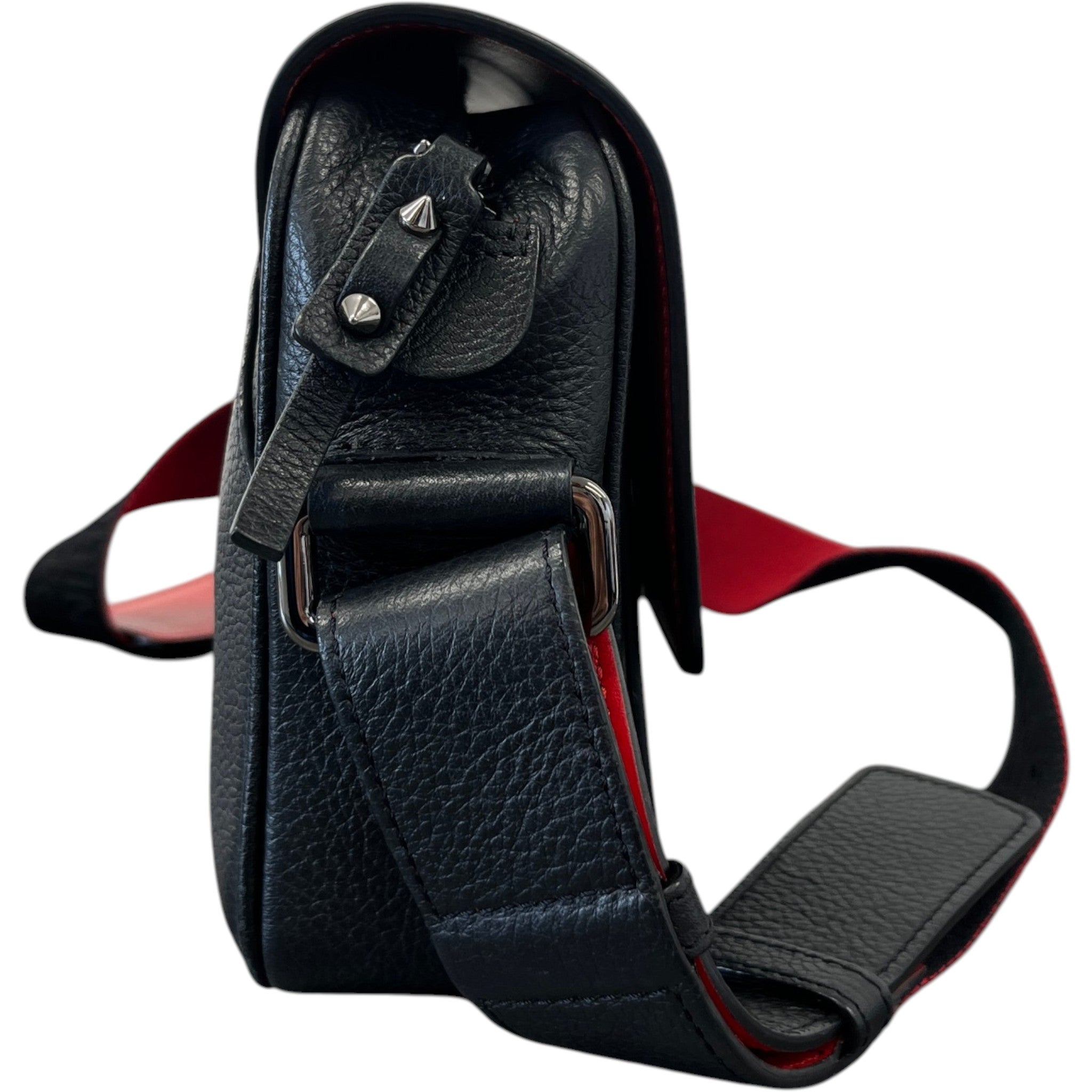 Men's Santiago Grained Leather Messenger Bag Black