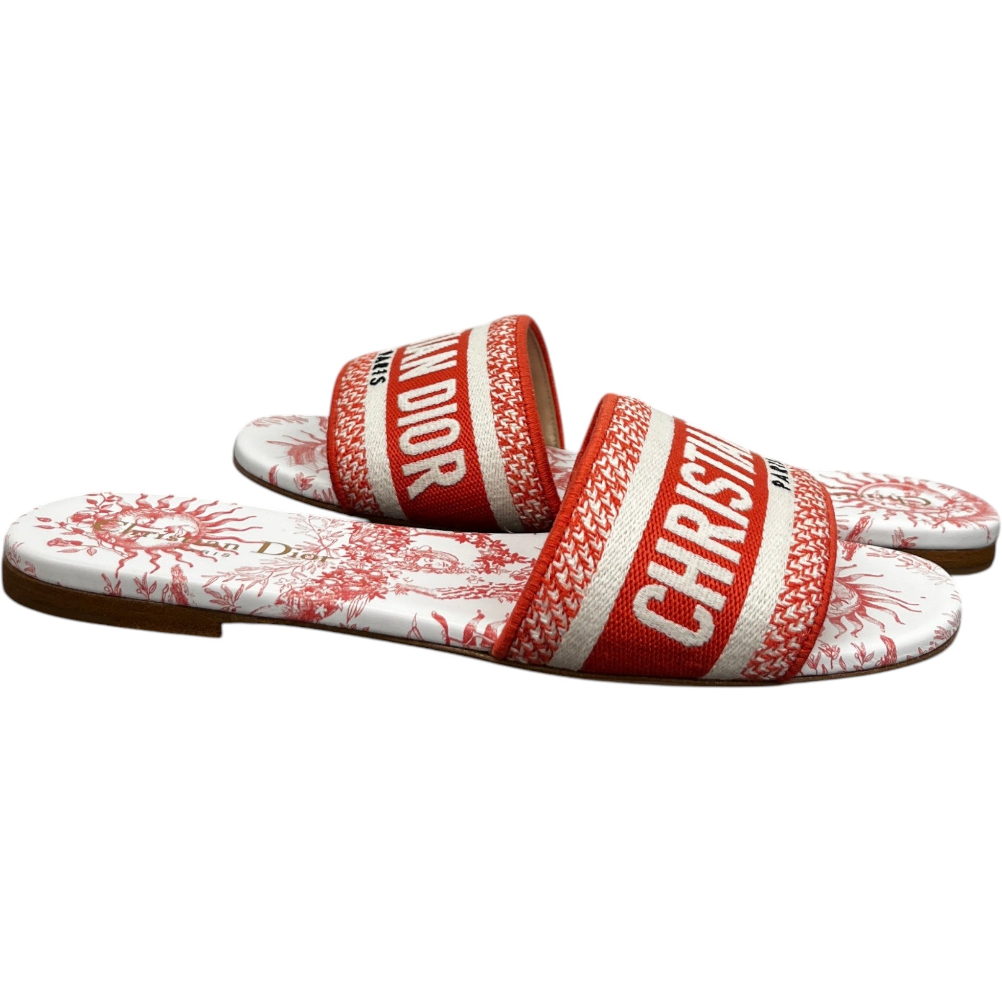 Women's Toile De Jouy Dway Slides Pink Size EU 37.5 / UK 4.5