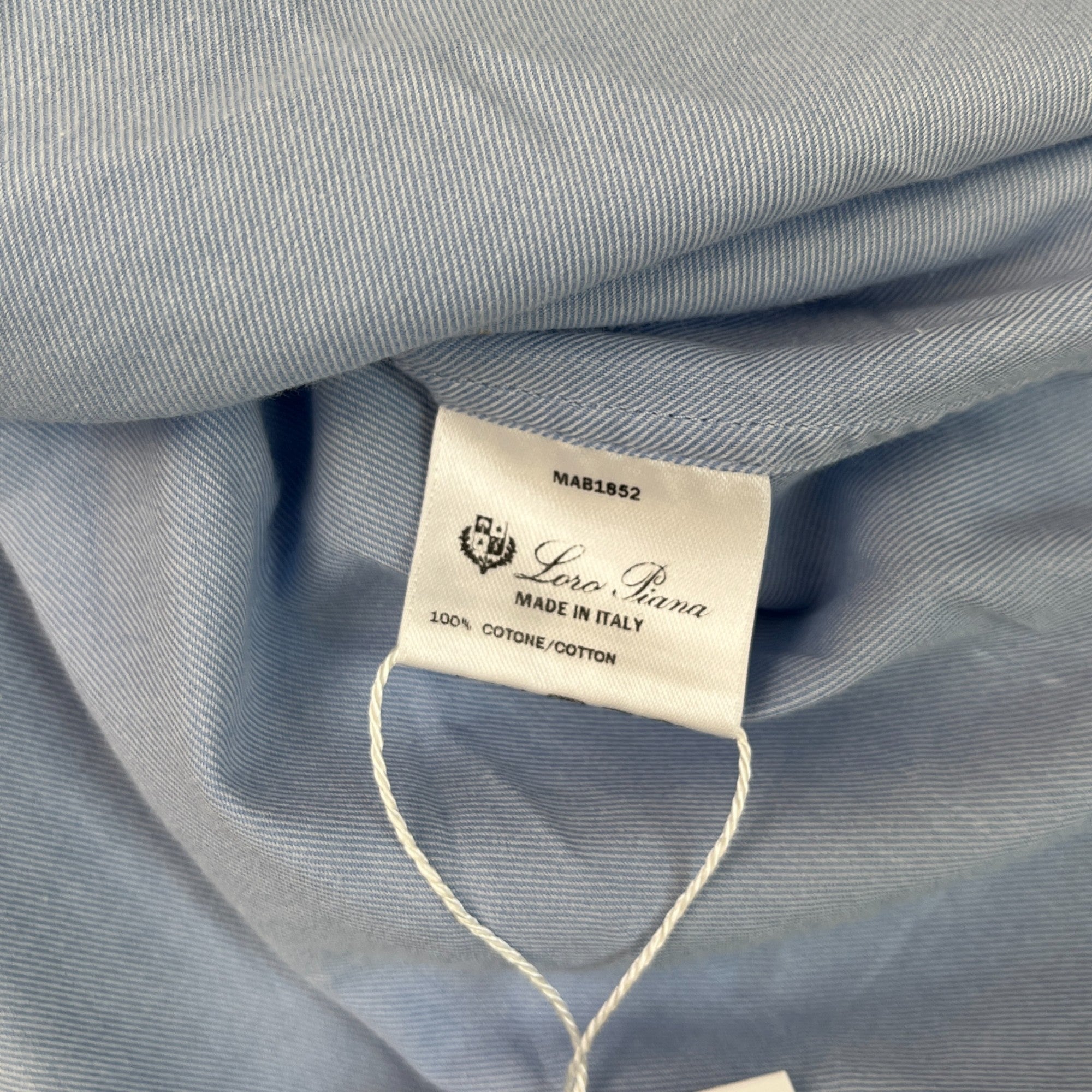 Men's Embroidered Logo Long Sleeve Shirt Blue Size XL