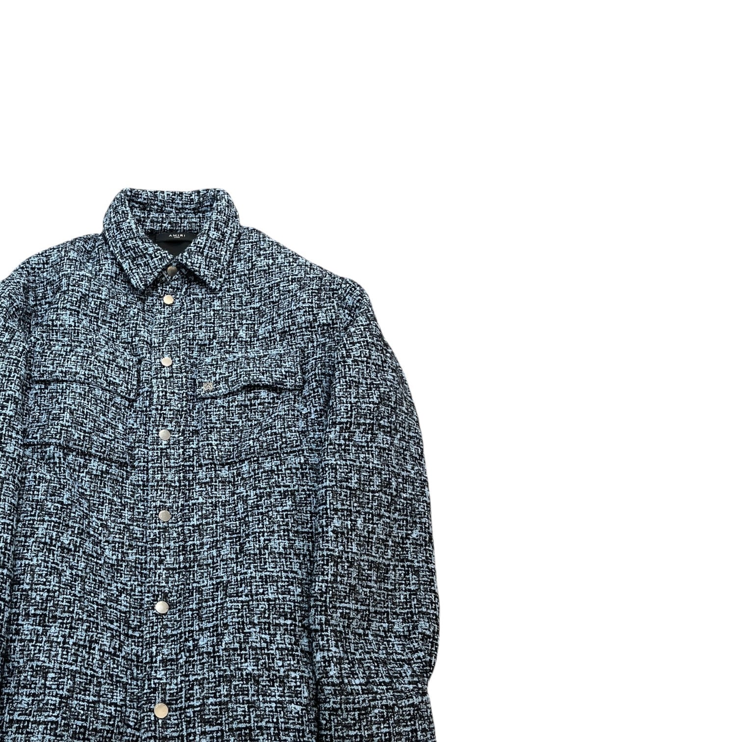 Men's Bouclé Padded OverShirt Blue Size L