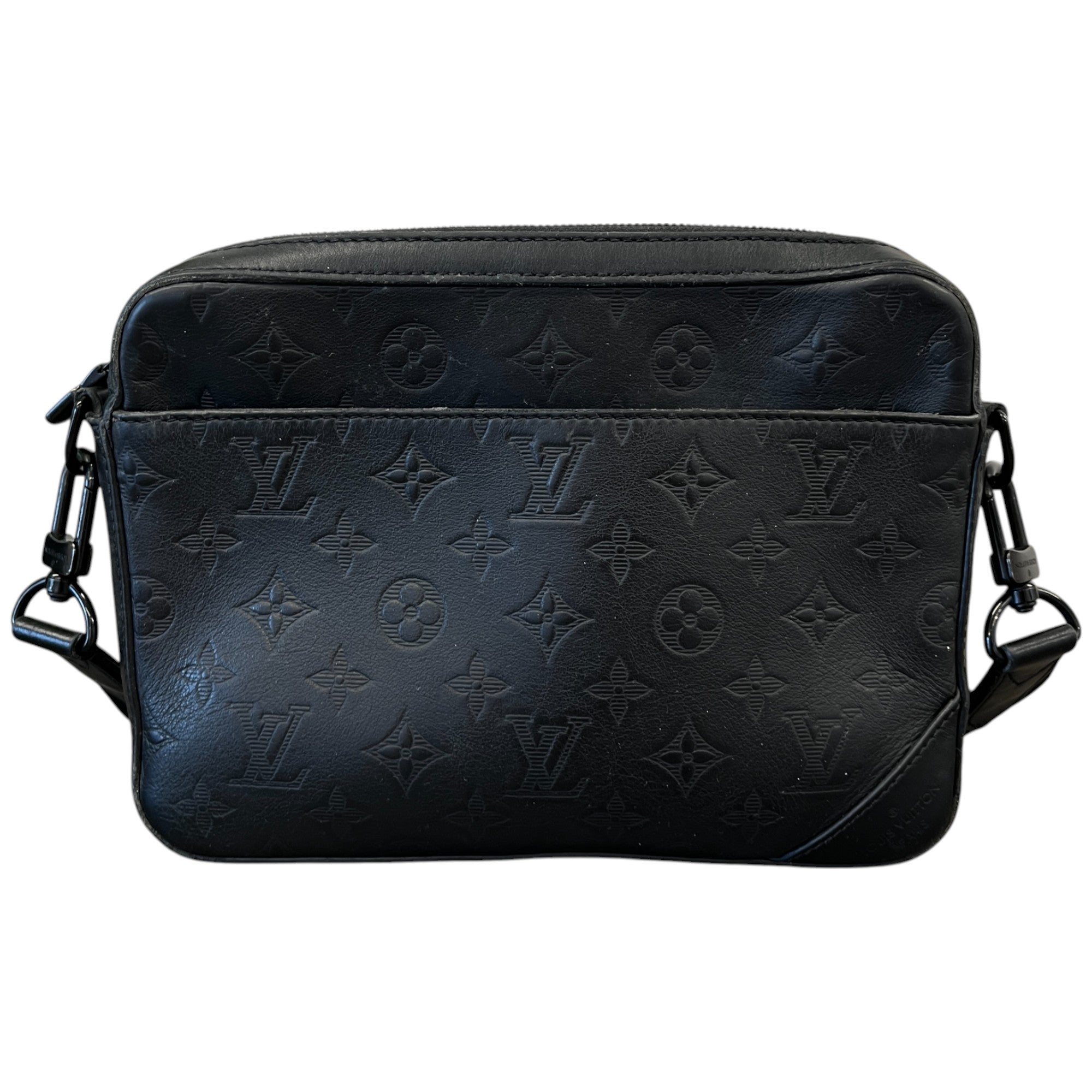 Men's Empreinte Leather Duo Messenger Bag Black