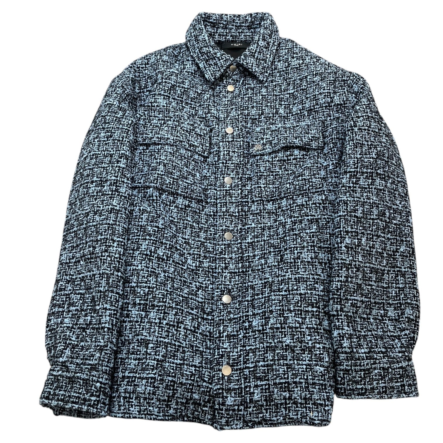 Men's Bouclé Padded OverShirt Blue Size L