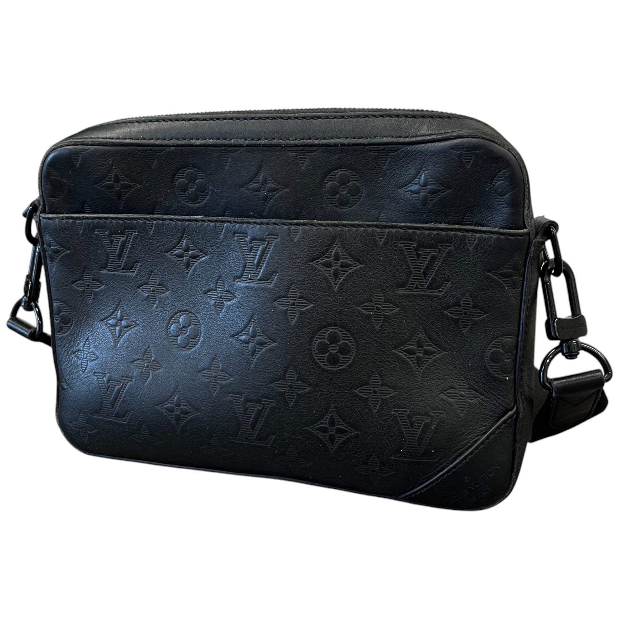 Men's Empreinte Leather Duo Messenger Bag Black