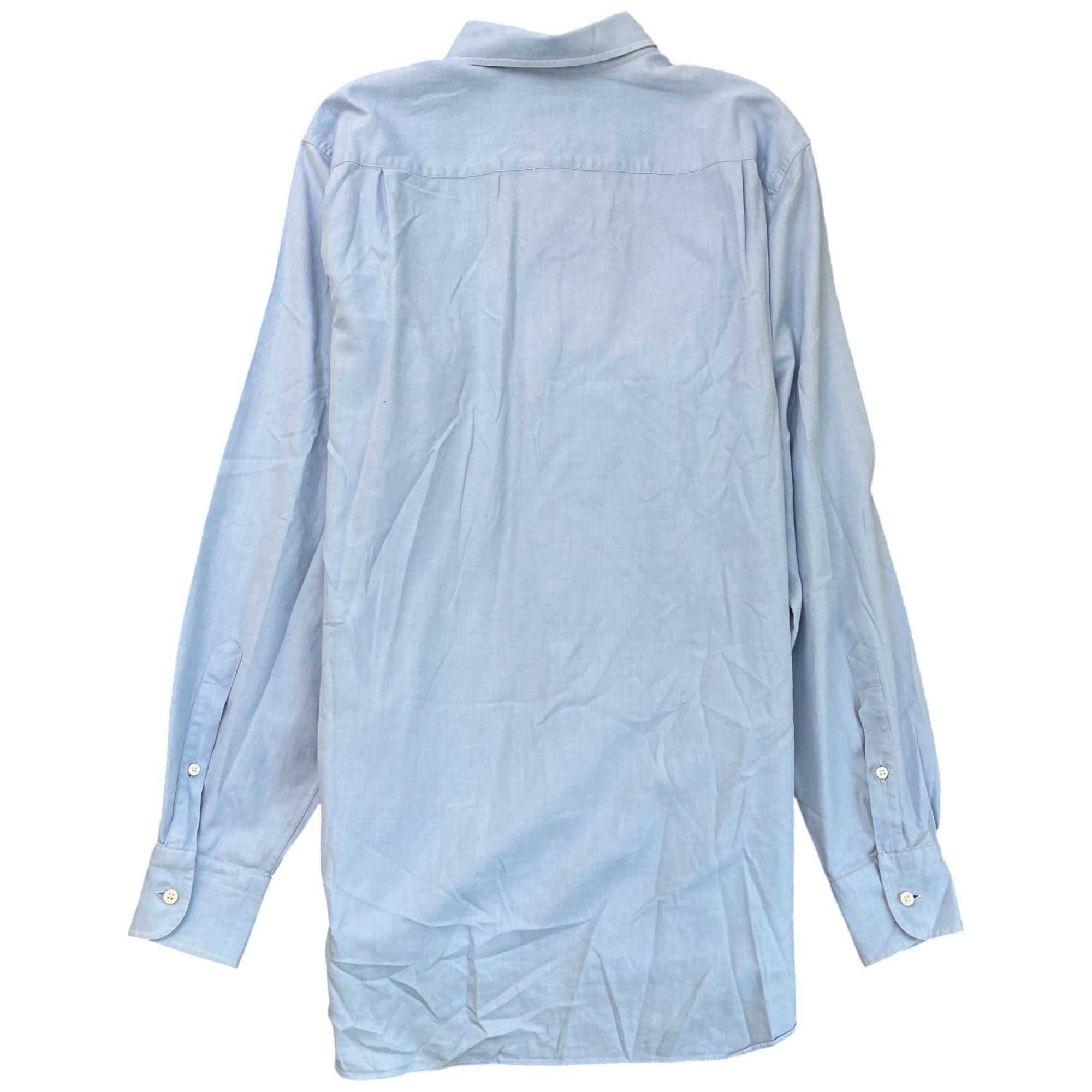 Men's Embroidered Logo Long Sleeve Shirt Blue Size XL