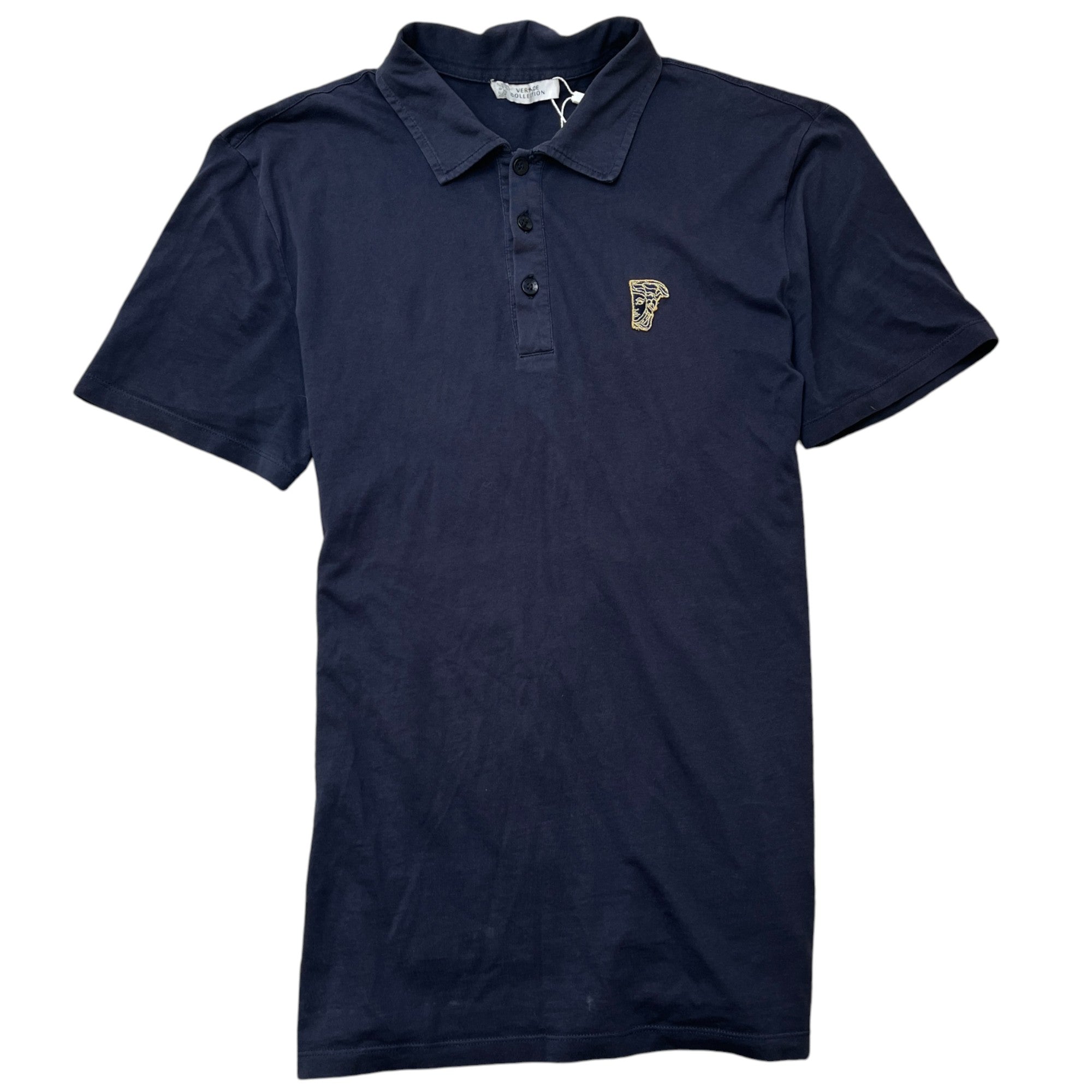 Men's Medusa Logo Polo Shirt Navy Size S