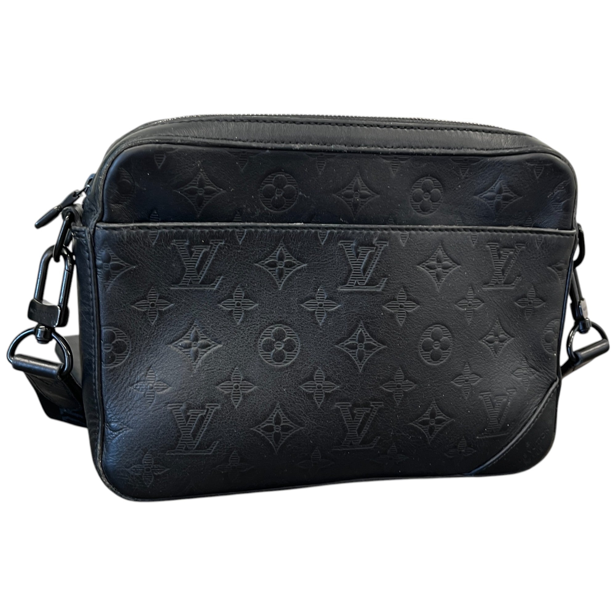 Men's Empreinte Leather Duo Messenger Bag Black