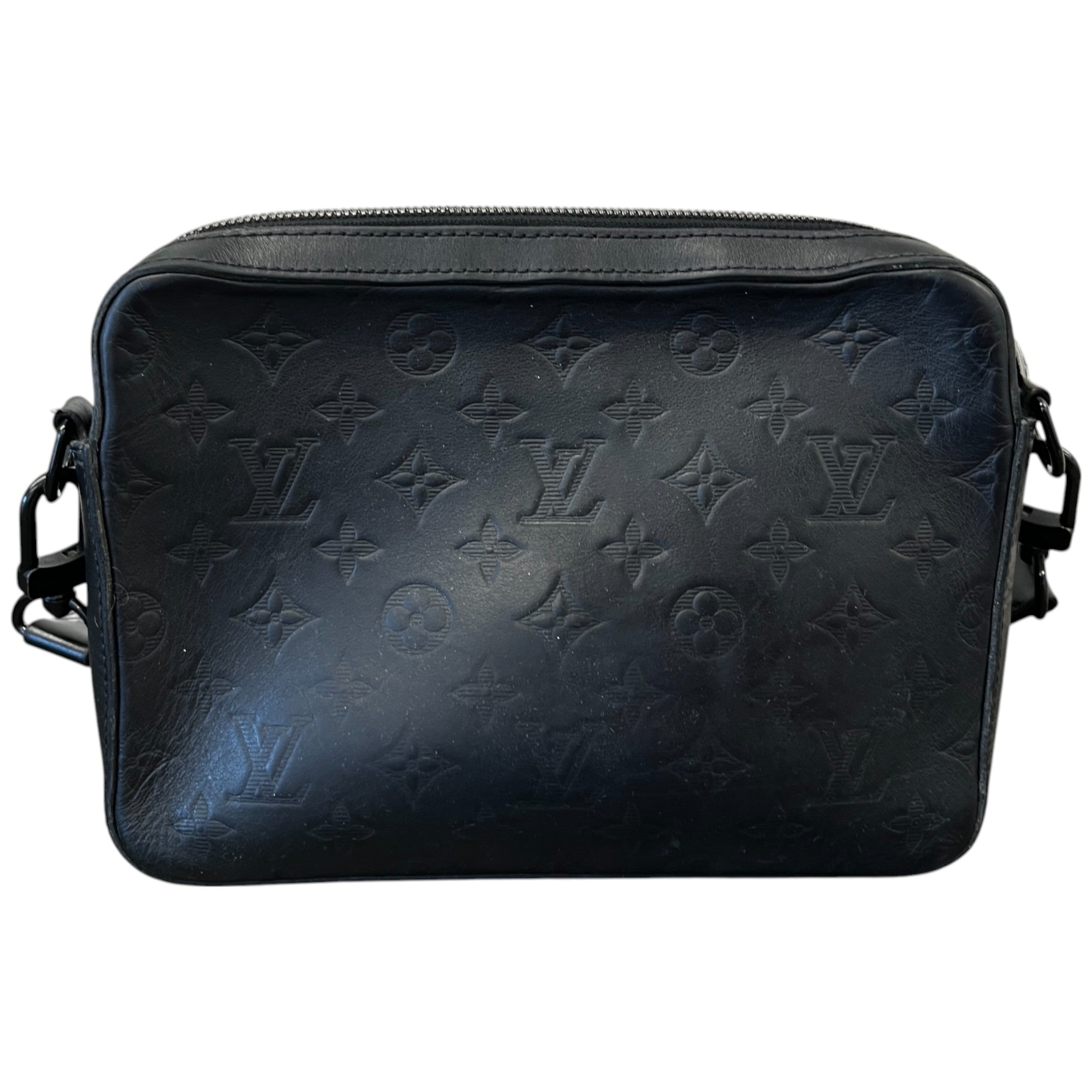 Men's Empreinte Leather Duo Messenger Bag Black