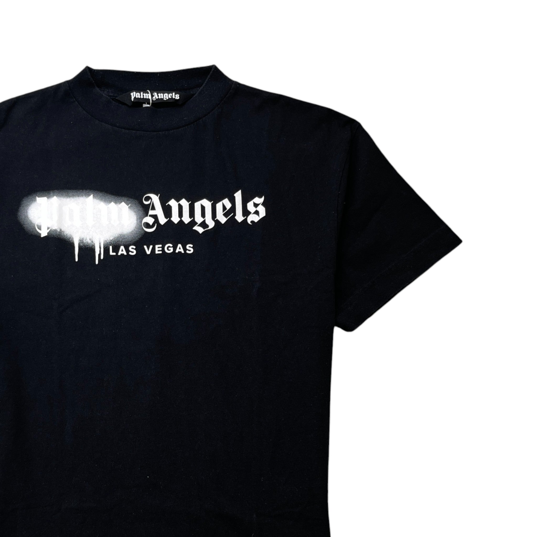 Men's Spray Logo Print T-Shirt Black Size M