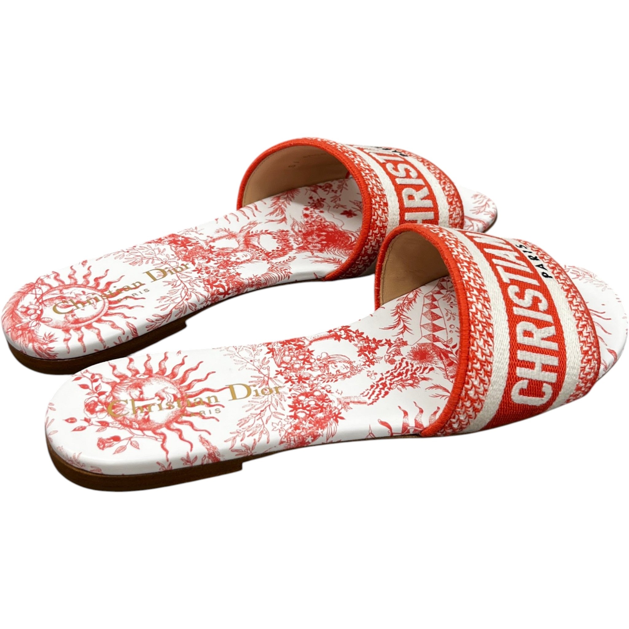 Women's Toile De Jouy Dway Slides Pink Size EU 37.5 / UK 4.5