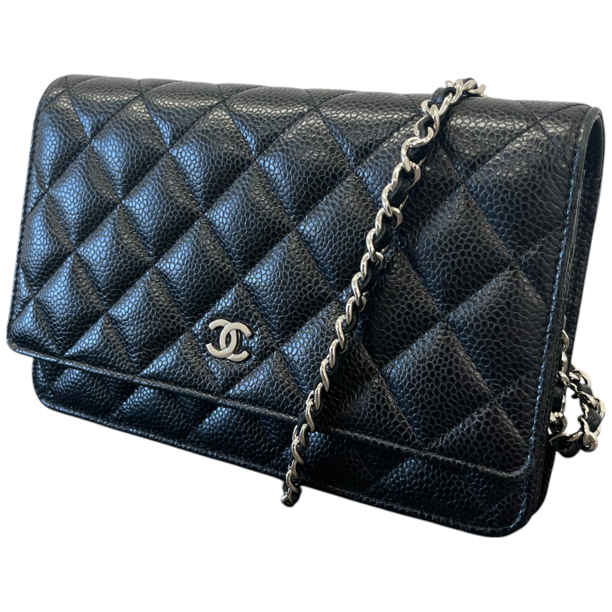 Women's Woc Wallet On Chain Caviar Bag Black