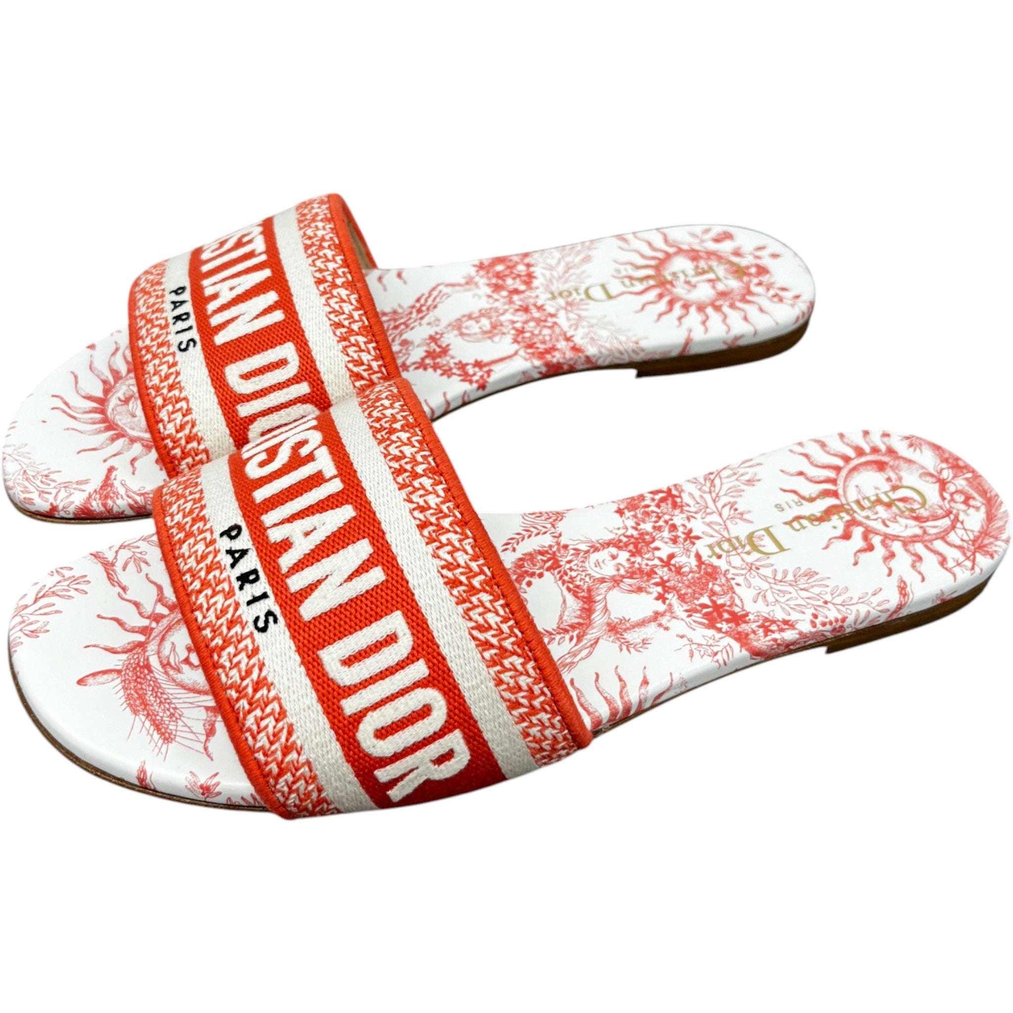 Women's Toile De Jouy Dway Slides Pink Size EU 37.5 / UK 4.5