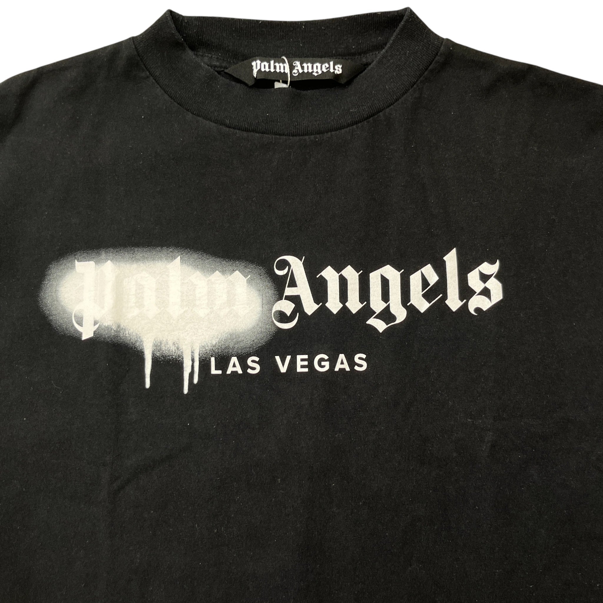 Men's Spray Logo Print T-Shirt Black Size M