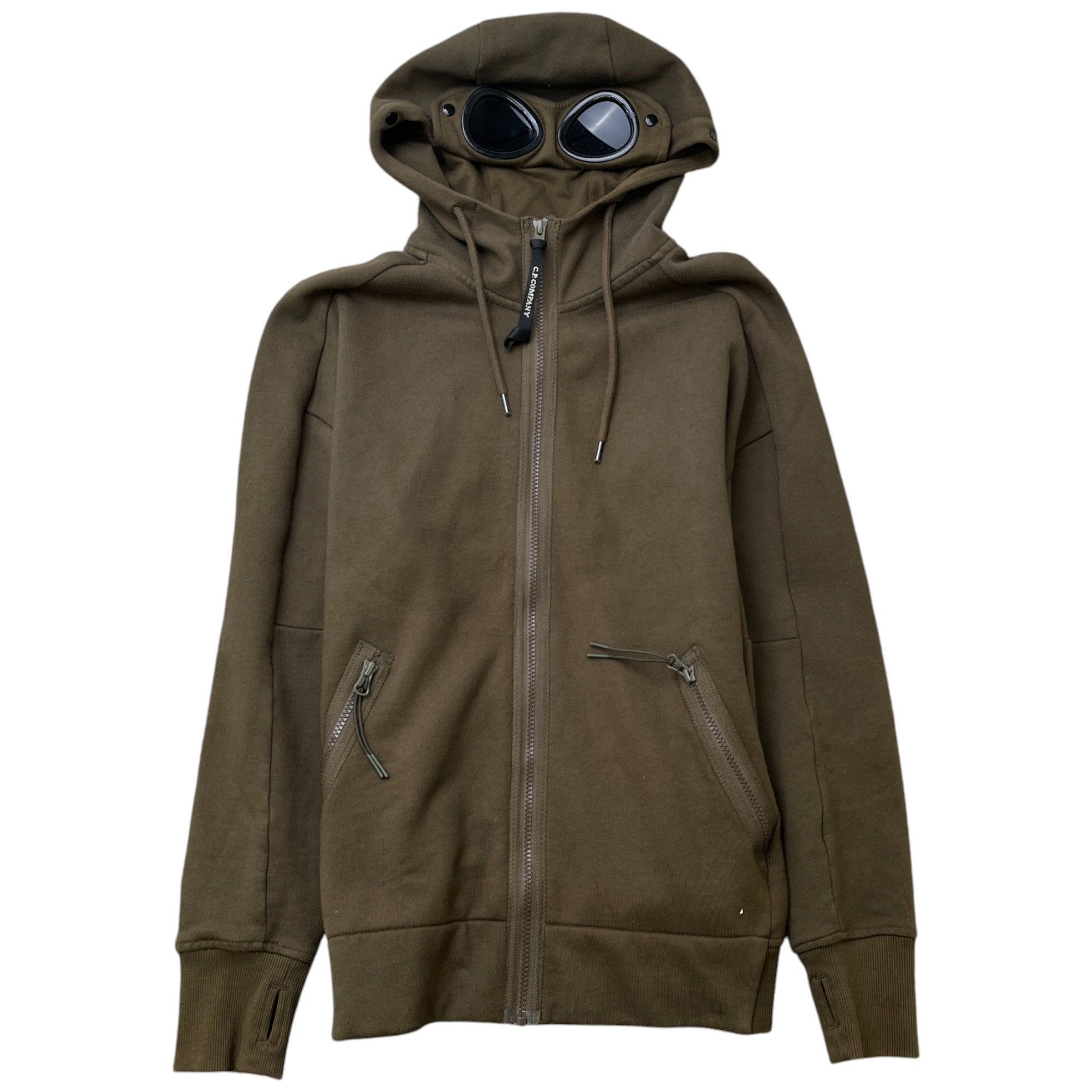 Men's Goggle Hooded Jacket Khaki Size S