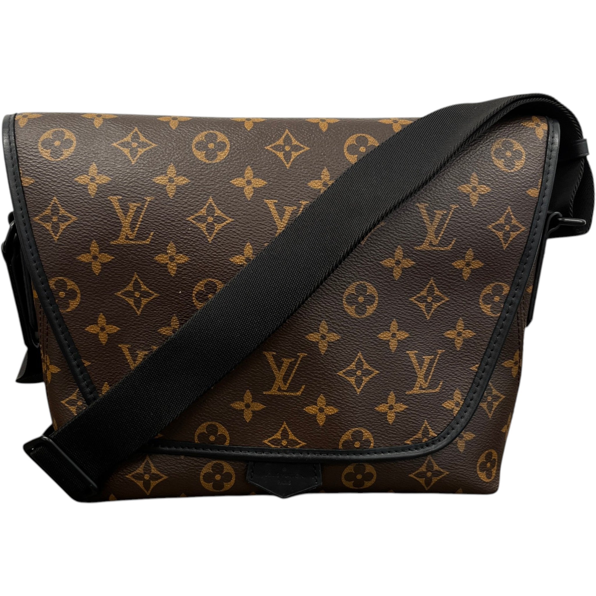 Men's Monogram Macassar Magnetic Messenger Bag Brown