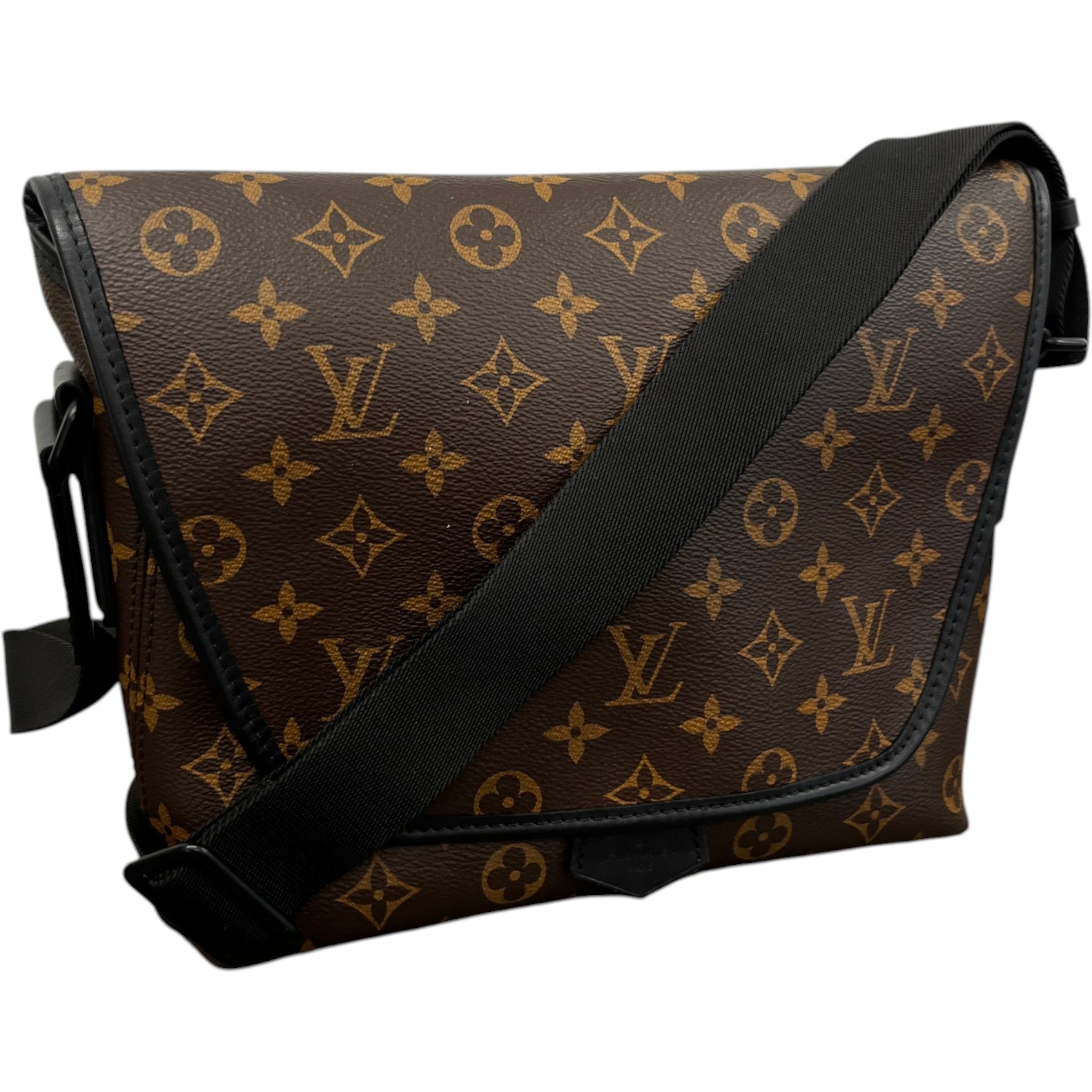 Men's Monogram Macassar Magnetic Messenger Bag Brown