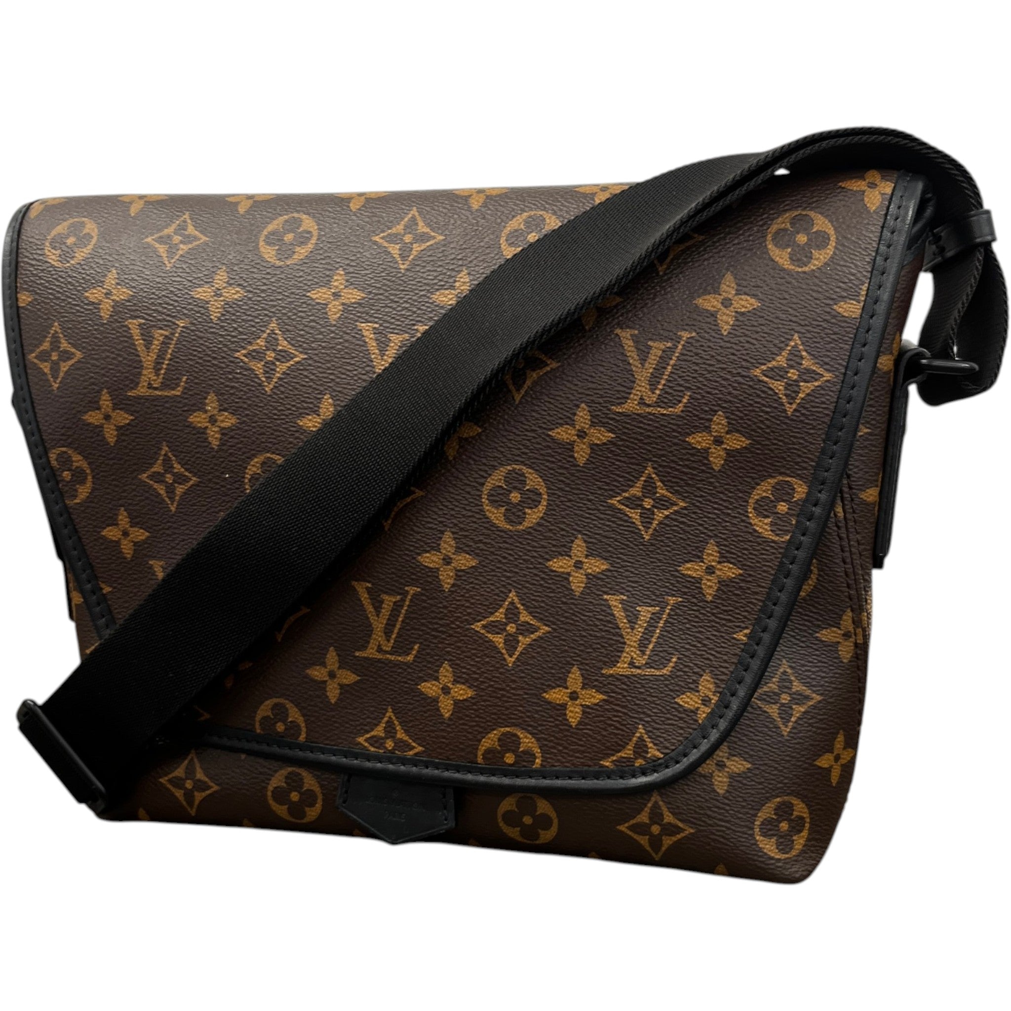 Men's Monogram Macassar Magnetic Messenger Bag Brown