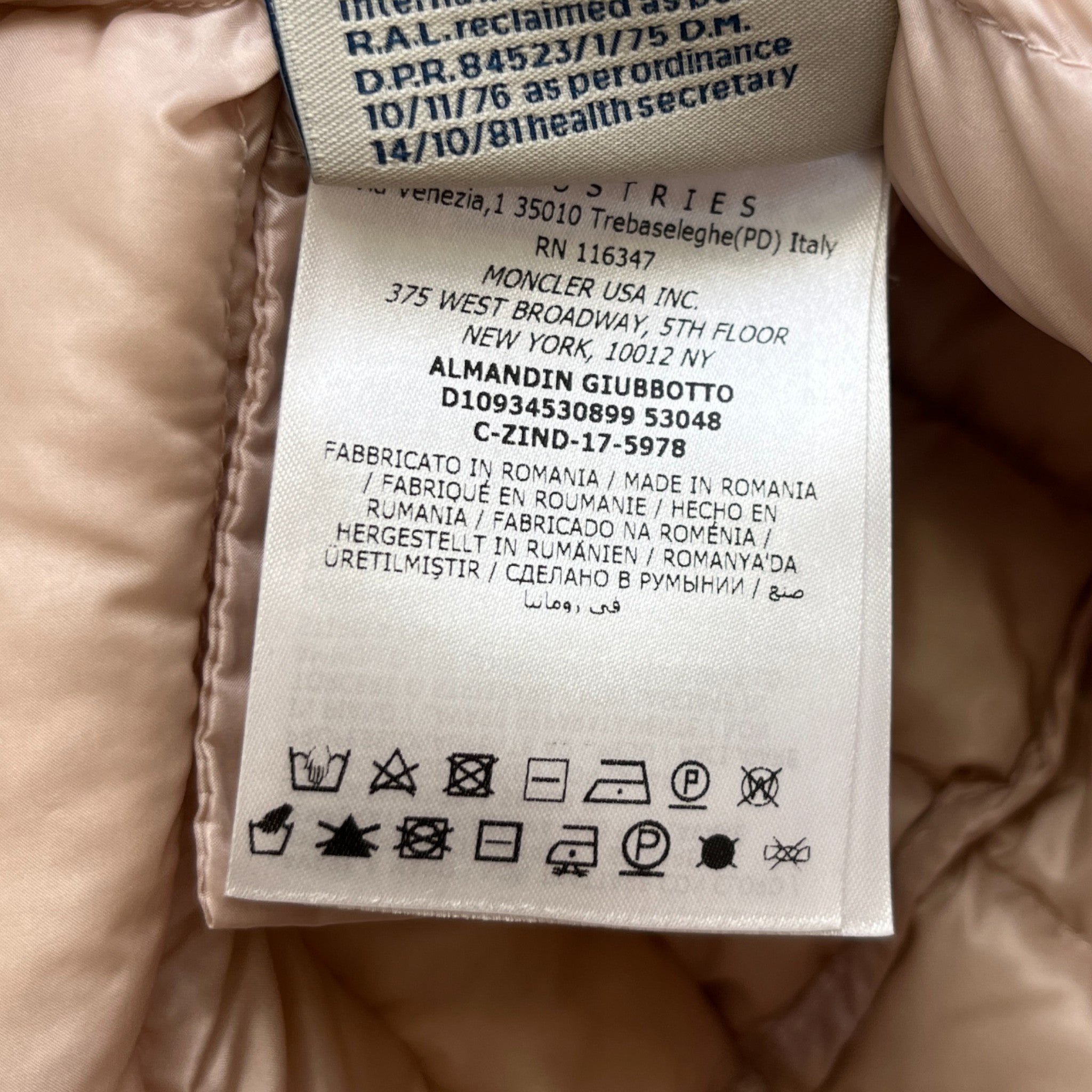 Women's Almandin Down Jacket Pink Size 1 / UK 10