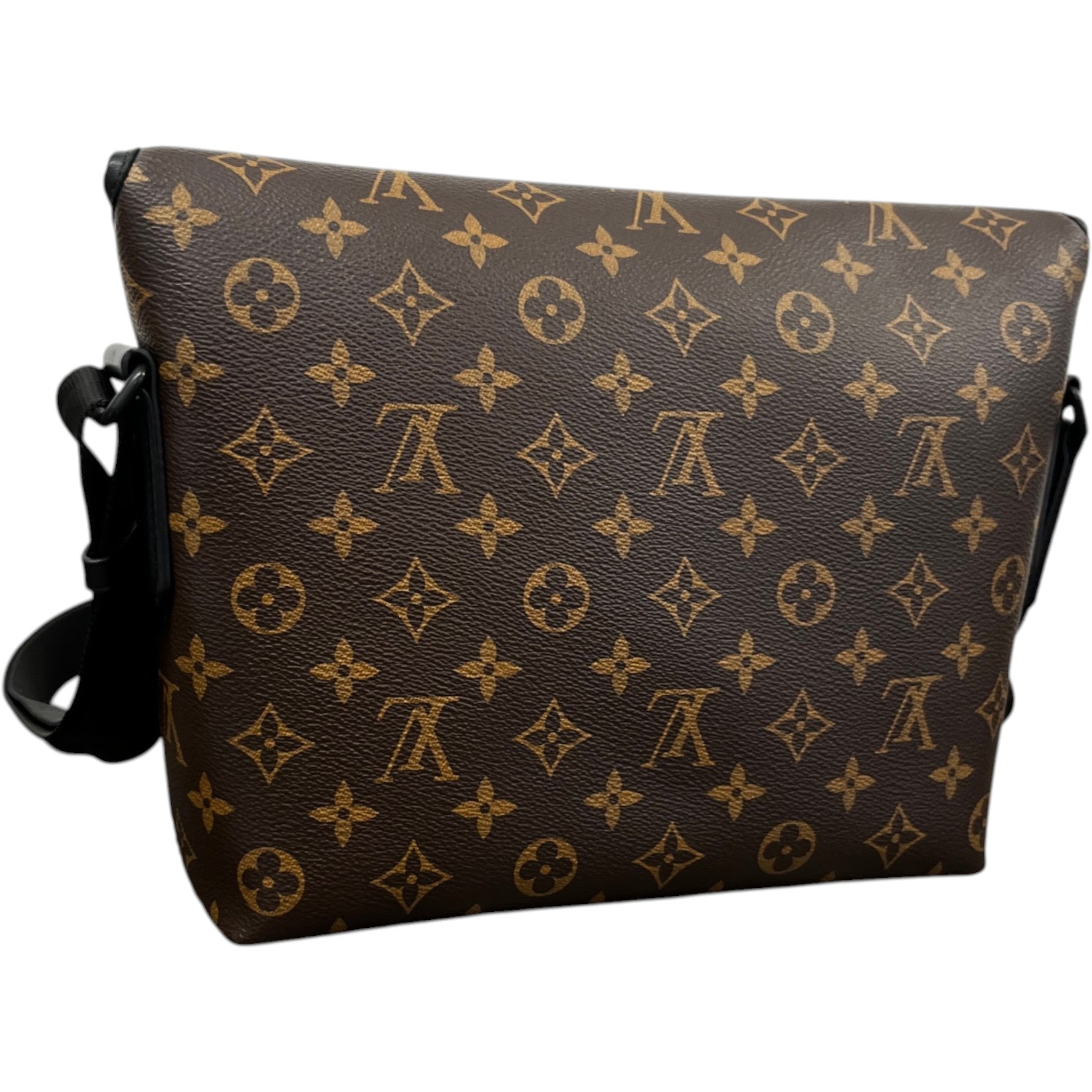 Men's Monogram Macassar Magnetic Messenger Bag Brown