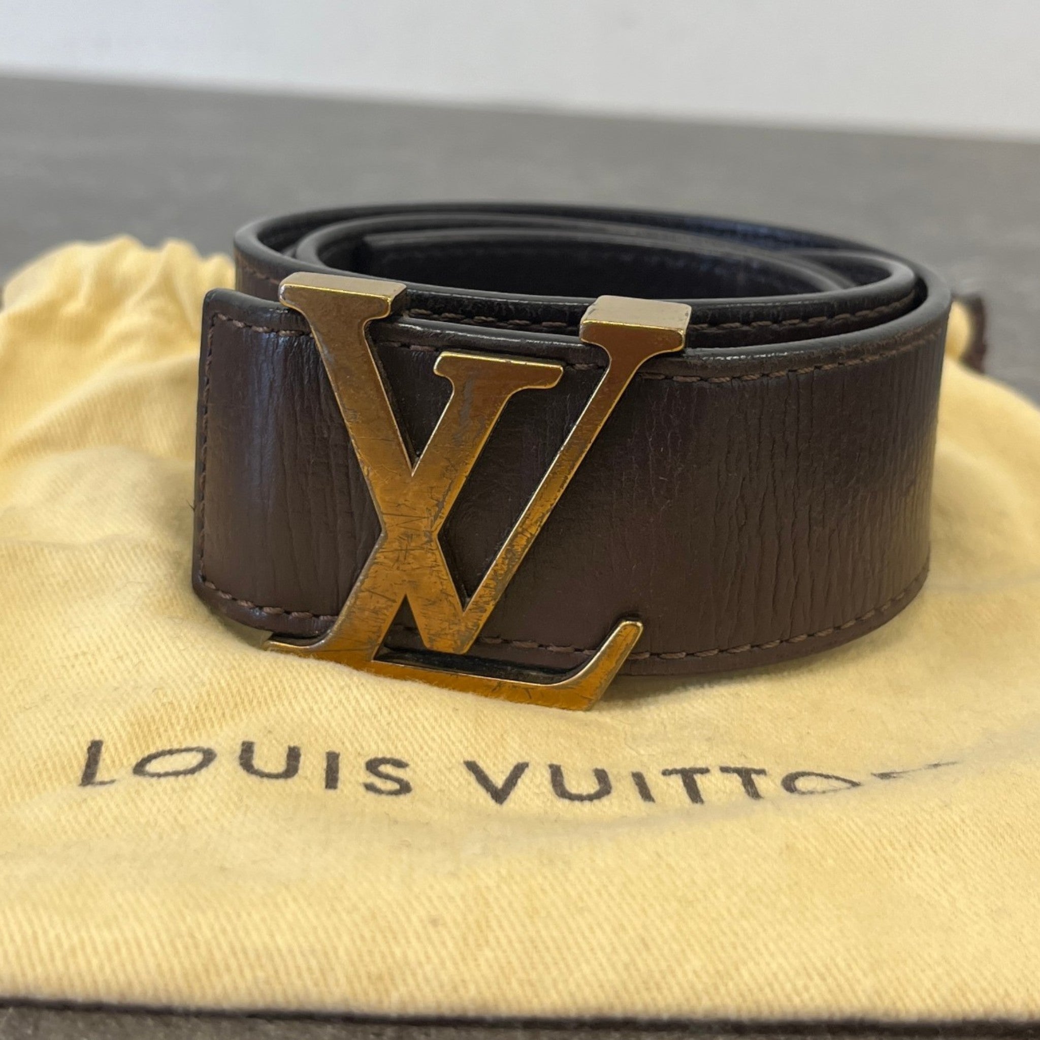 Women's Lv Belt Brown Size 80CM / UK 8