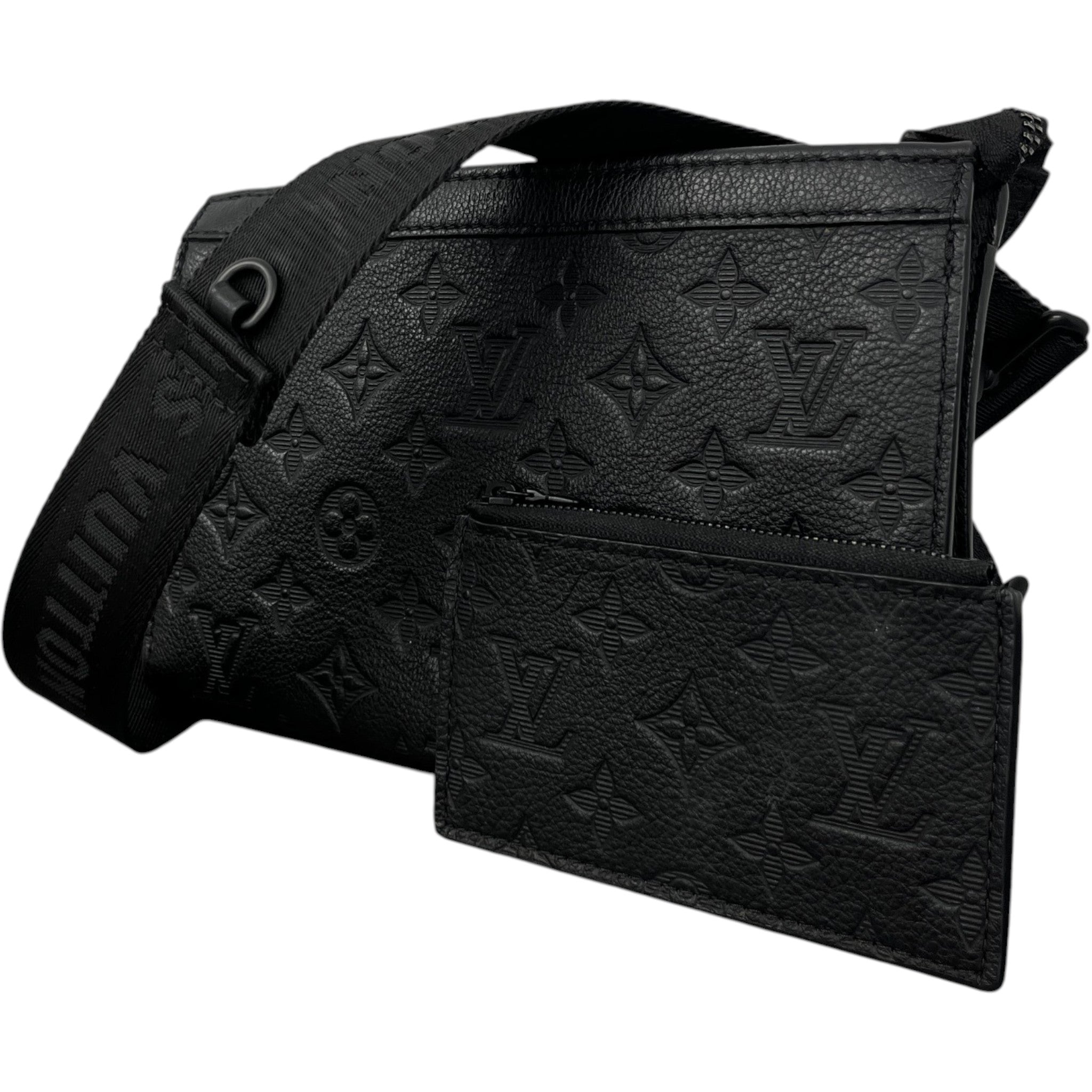 Men's Alpha Wearable Wallet Messenger Bag Black