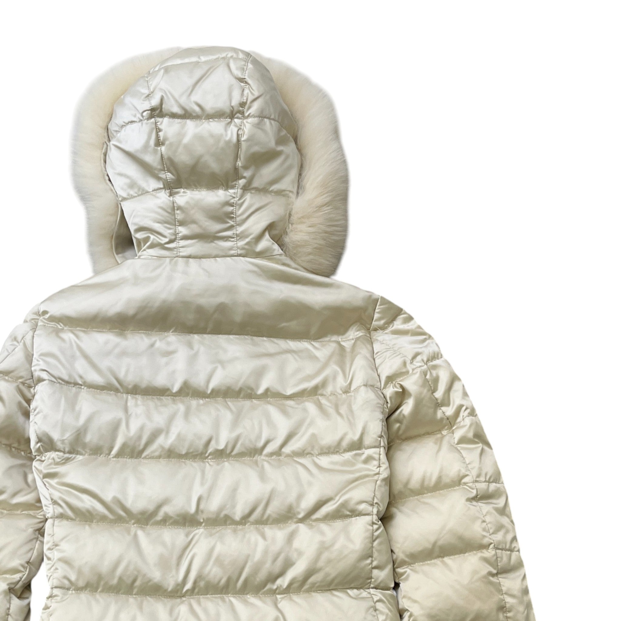 Women's Plaque Logo Down Jacket Cream Size IT 38 / UK 6