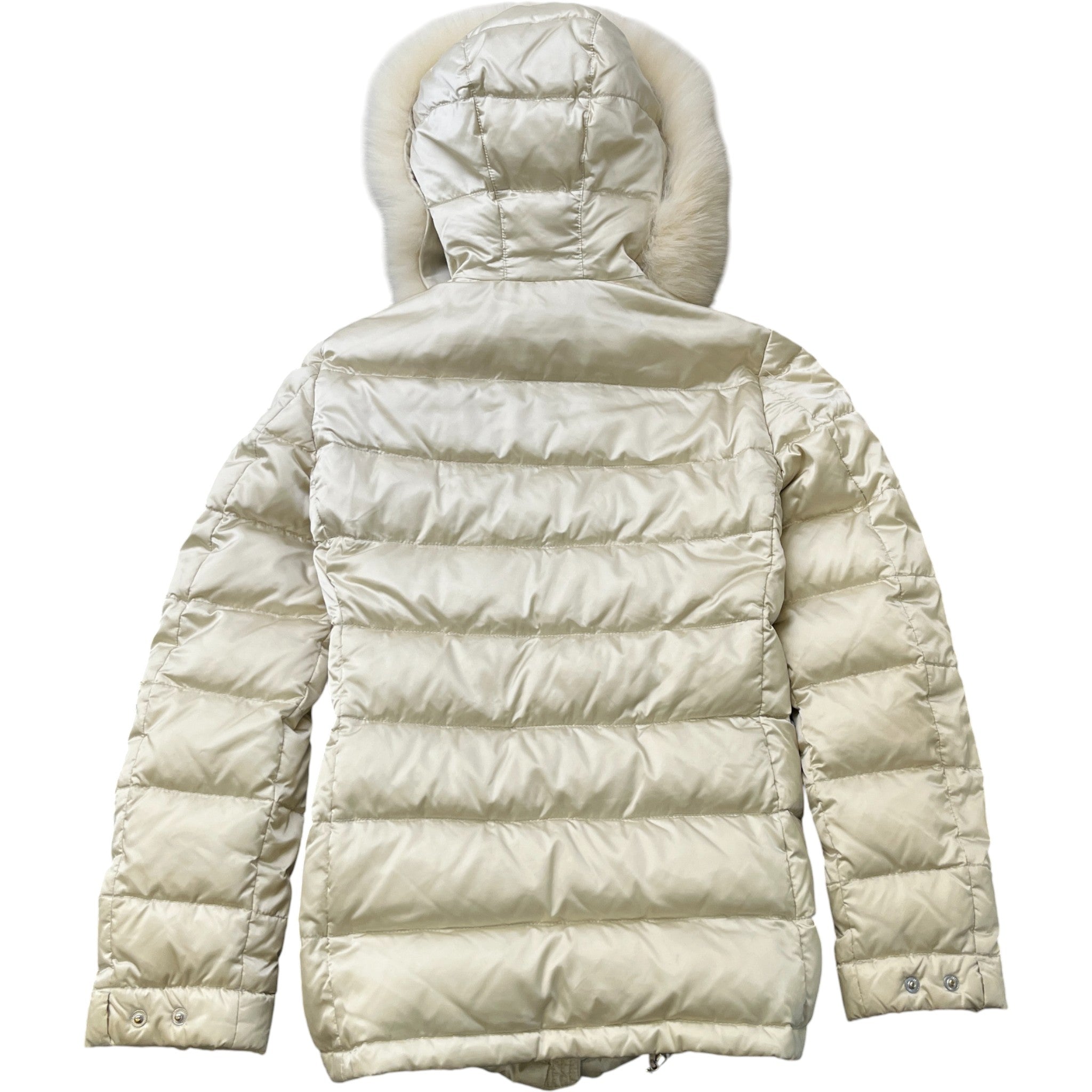 Women's Plaque Logo Down Jacket Cream Size IT 38 / UK 6