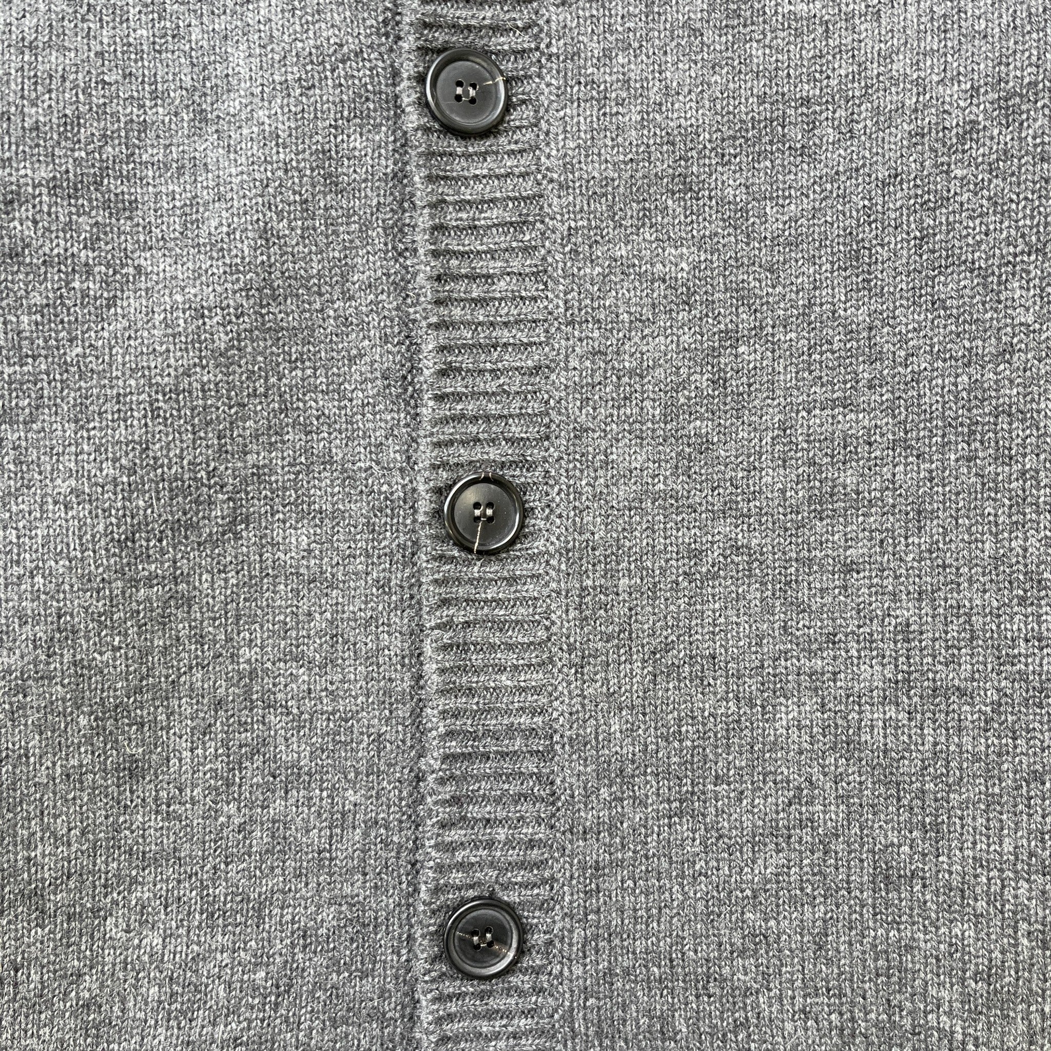 Men's Cashmere Knit Cardigan Grey Size IT 50 / UK L