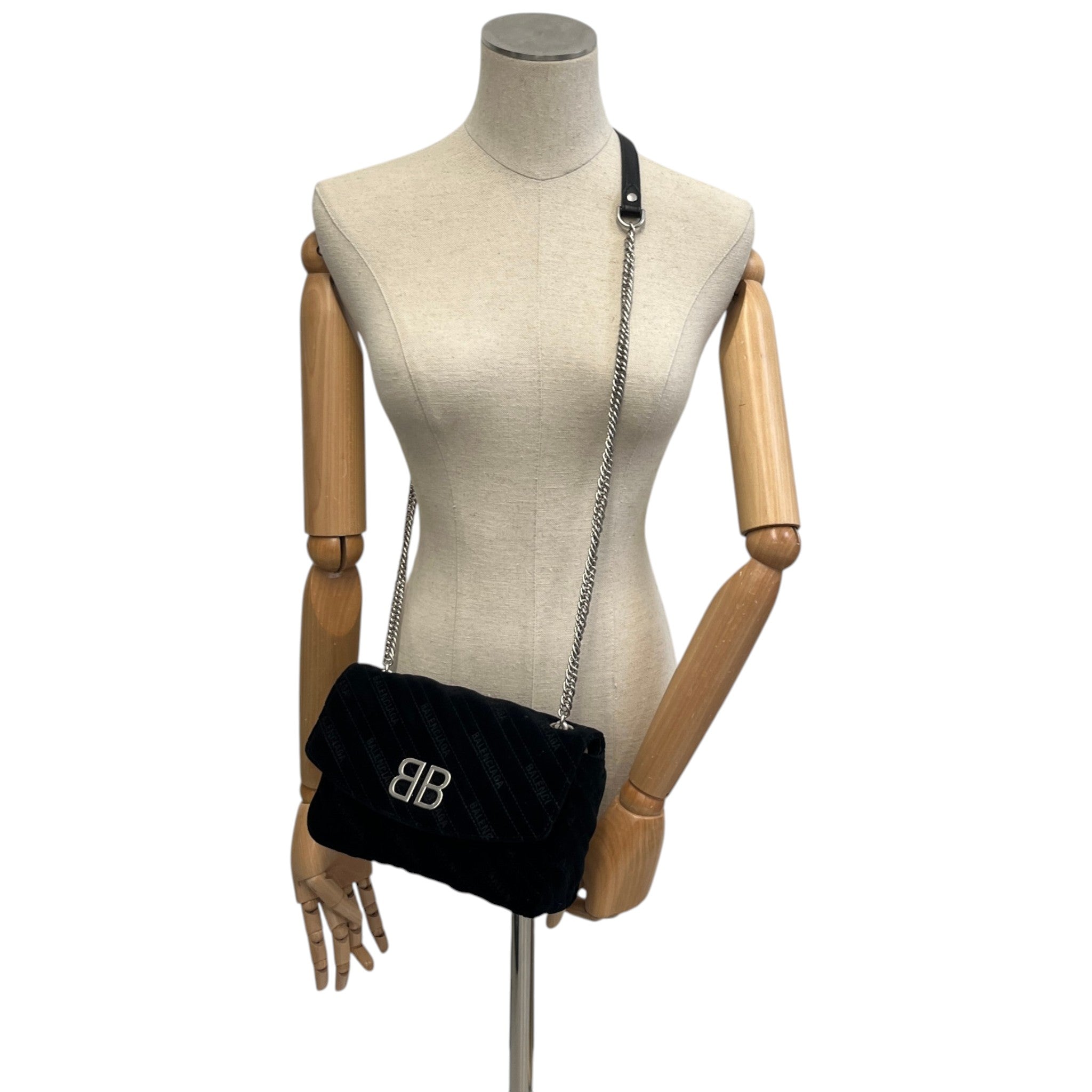 Women's Bb Chain Quilted Bag Black