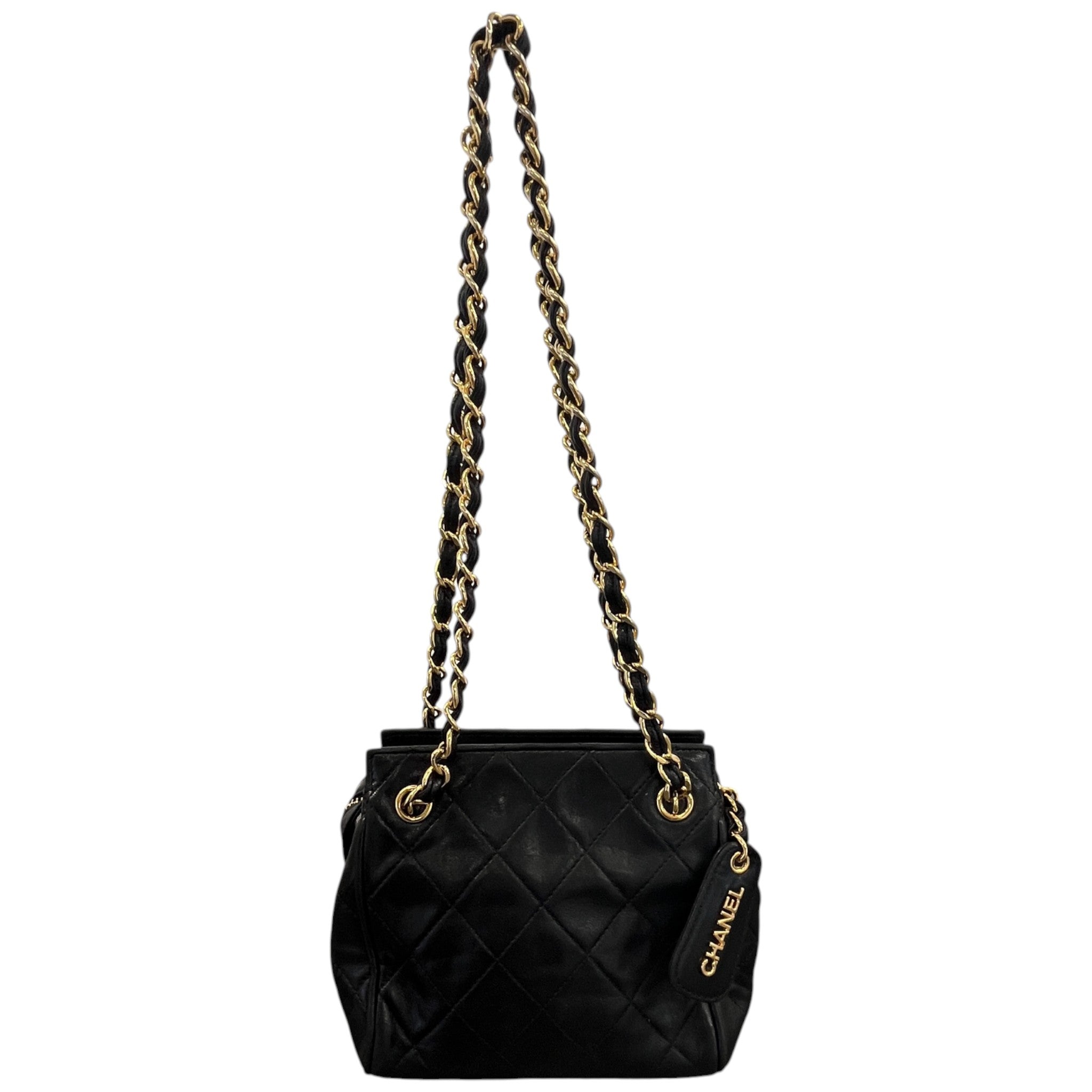 Women's Vintage Matelasse Mini Tote Handbag Black