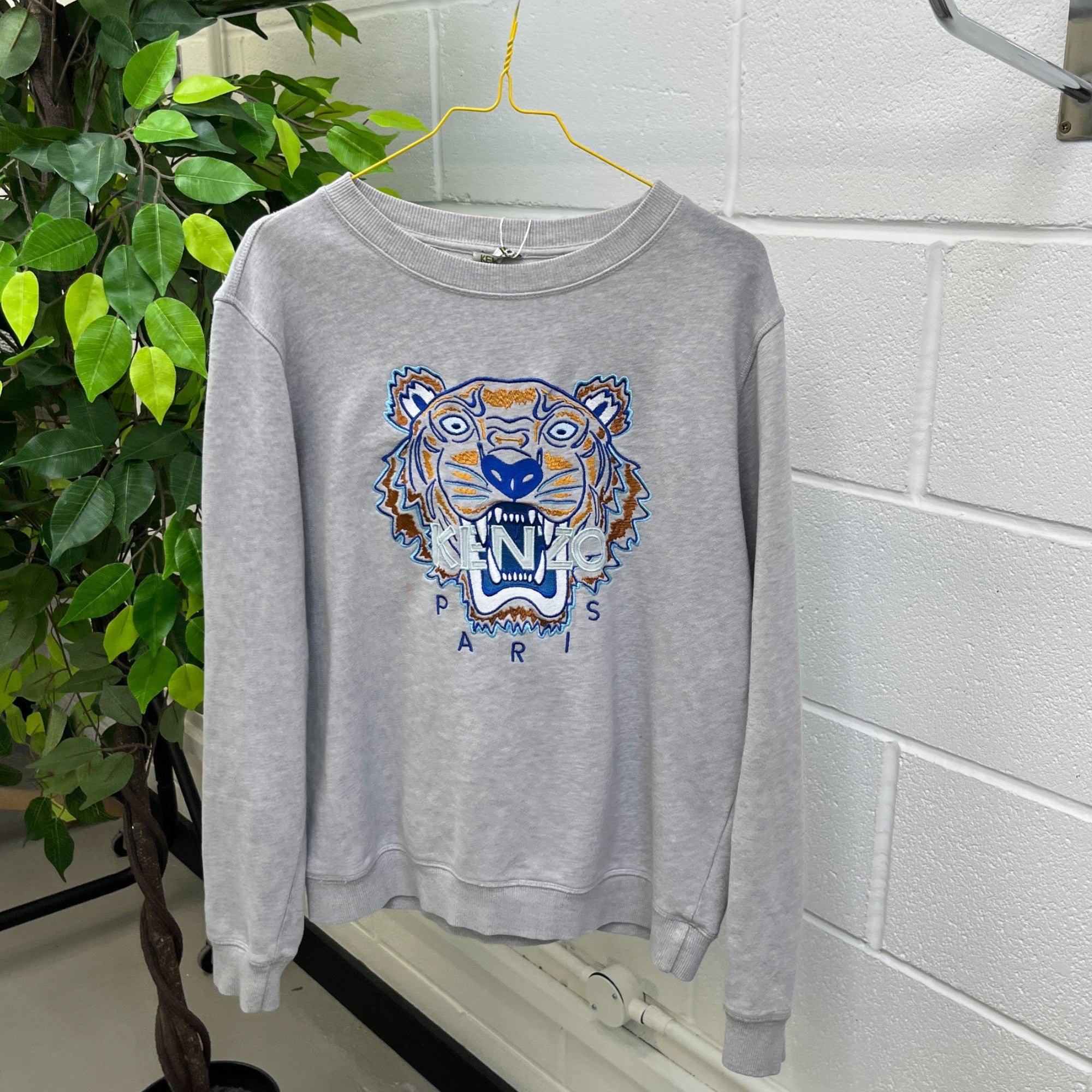 Men's Tiger Print Sweatshirt Grey Size 16Y
