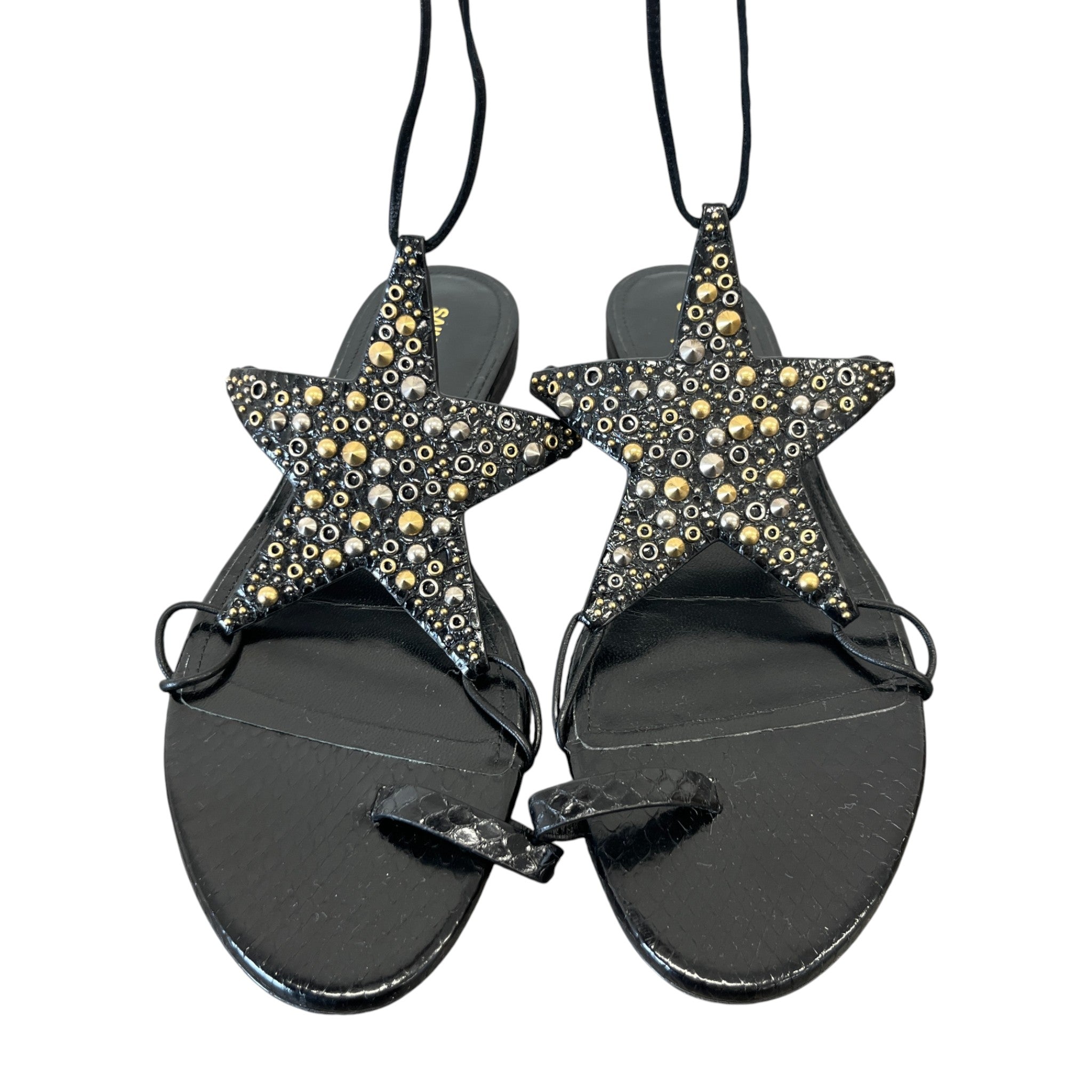 Women's Star Embellished Sandals Black Size EU 37 / UK 4