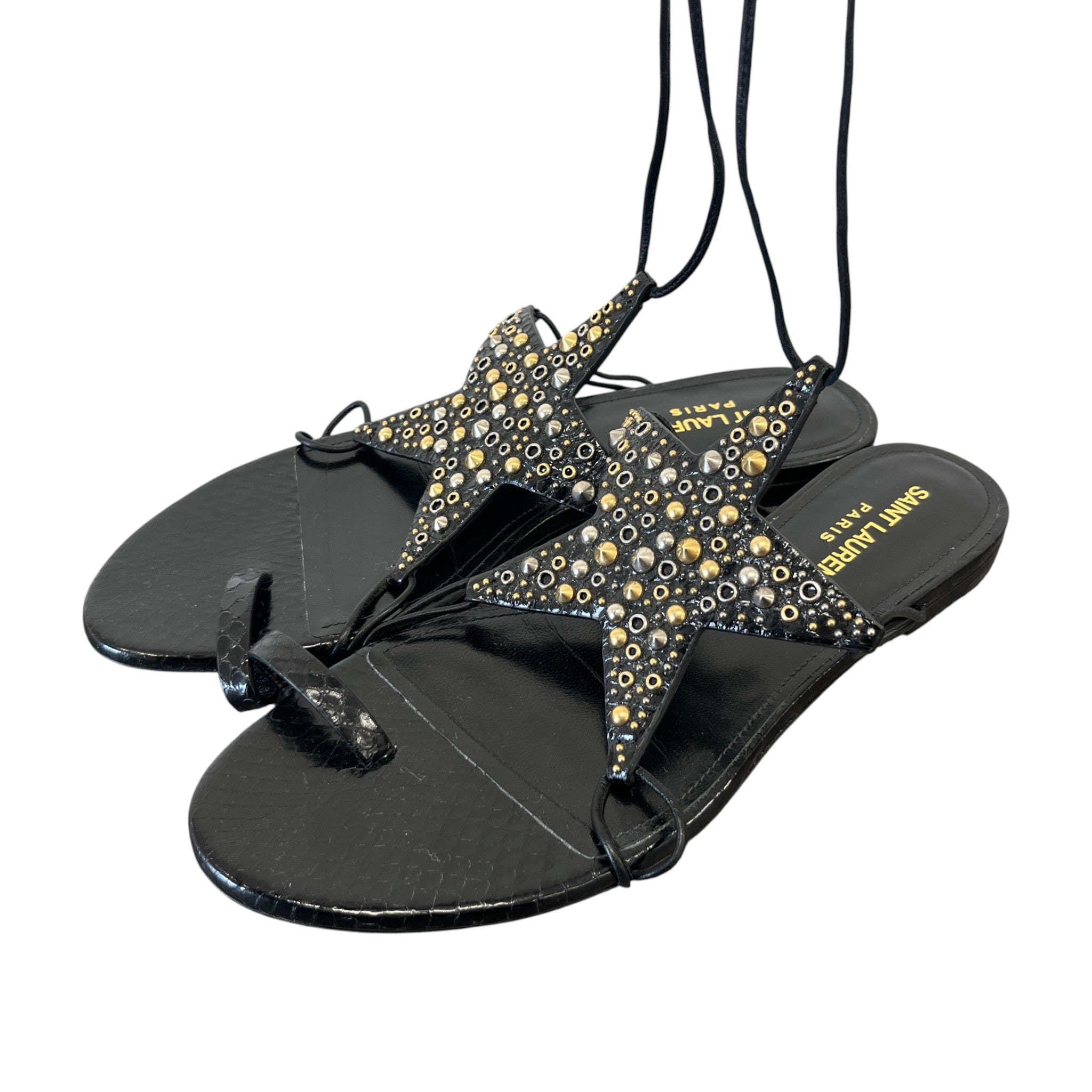 Women's Star Embellished Sandals Black Size EU 37 / UK 4