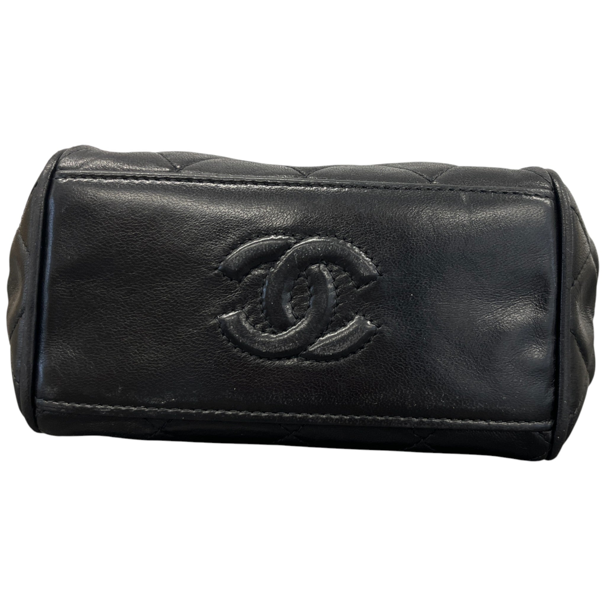 Women's Vintage Matelasse Mini Tote Handbag Black