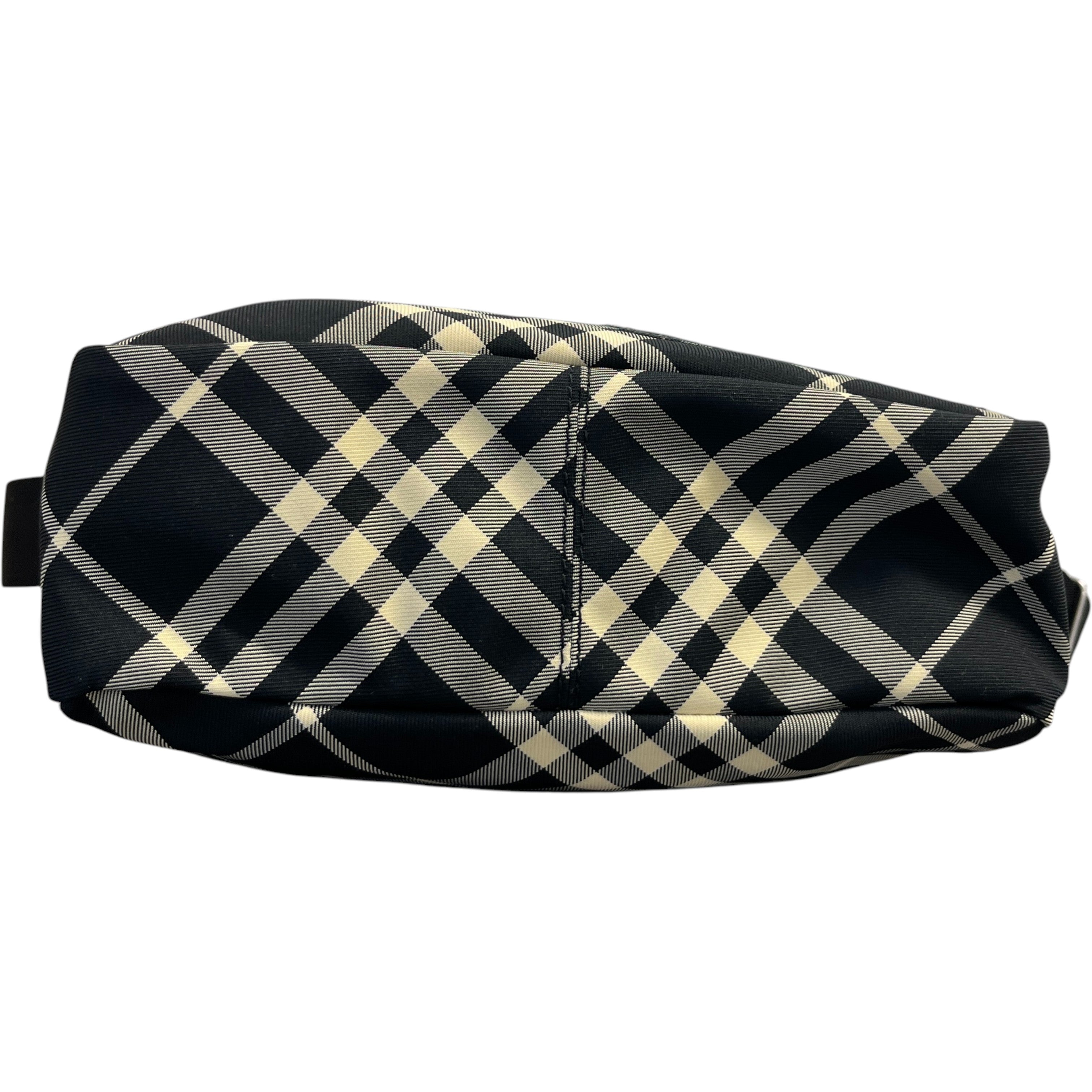 Men's Check Equestrian Logo Messenger Bag Black