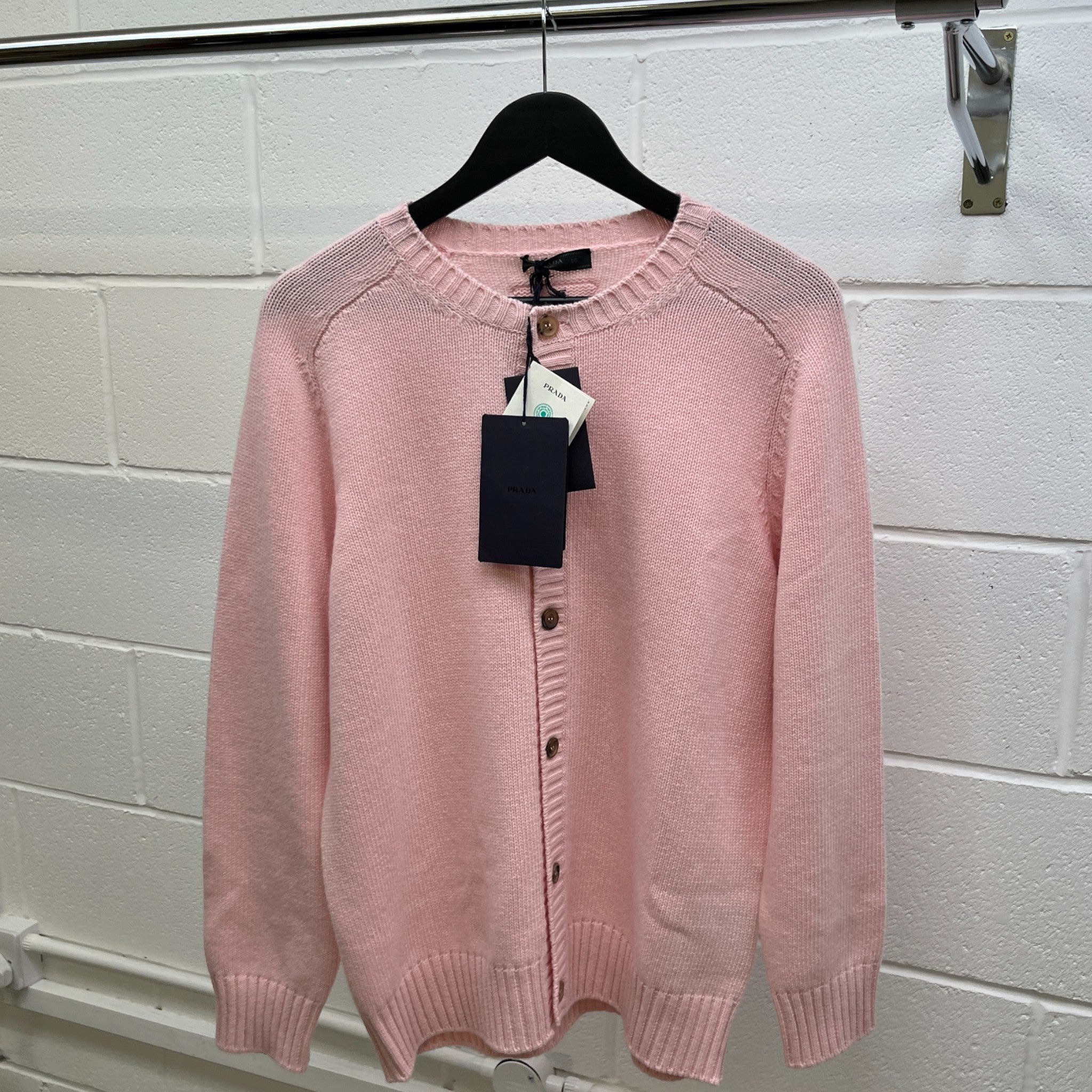 Men's Knit Triangle Logo Cardigan Pink Size IT 50 / UK L