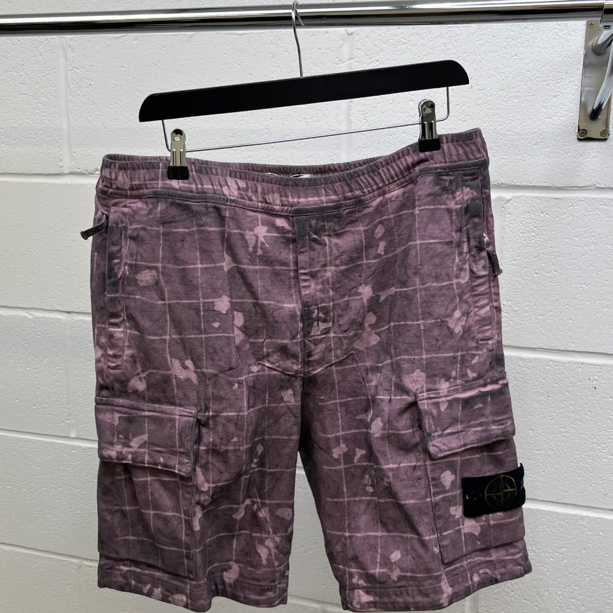 Men's Ghillie Laser Camo Shorts Purple Size Waist 32"