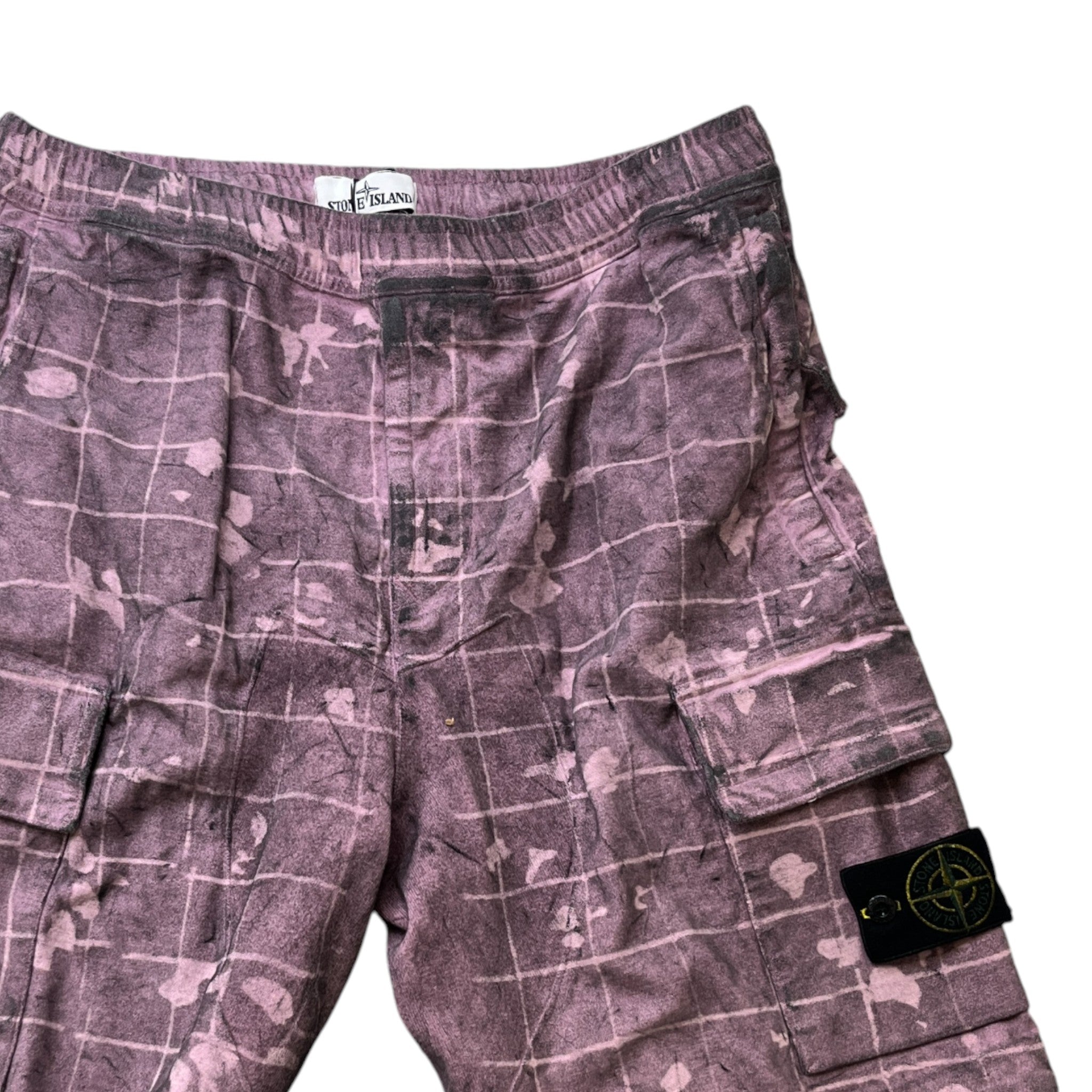 Men's Ghillie Laser Camo Shorts Purple Size Waist 32"