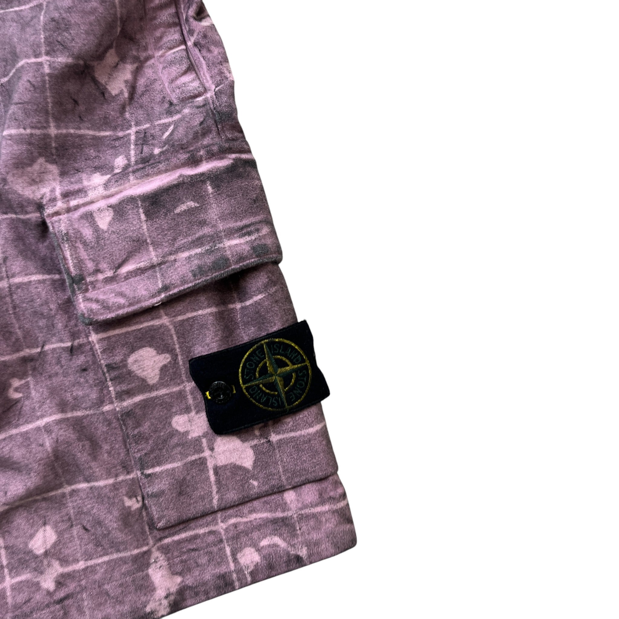 Men's Ghillie Laser Camo Shorts Purple Size Waist 32"