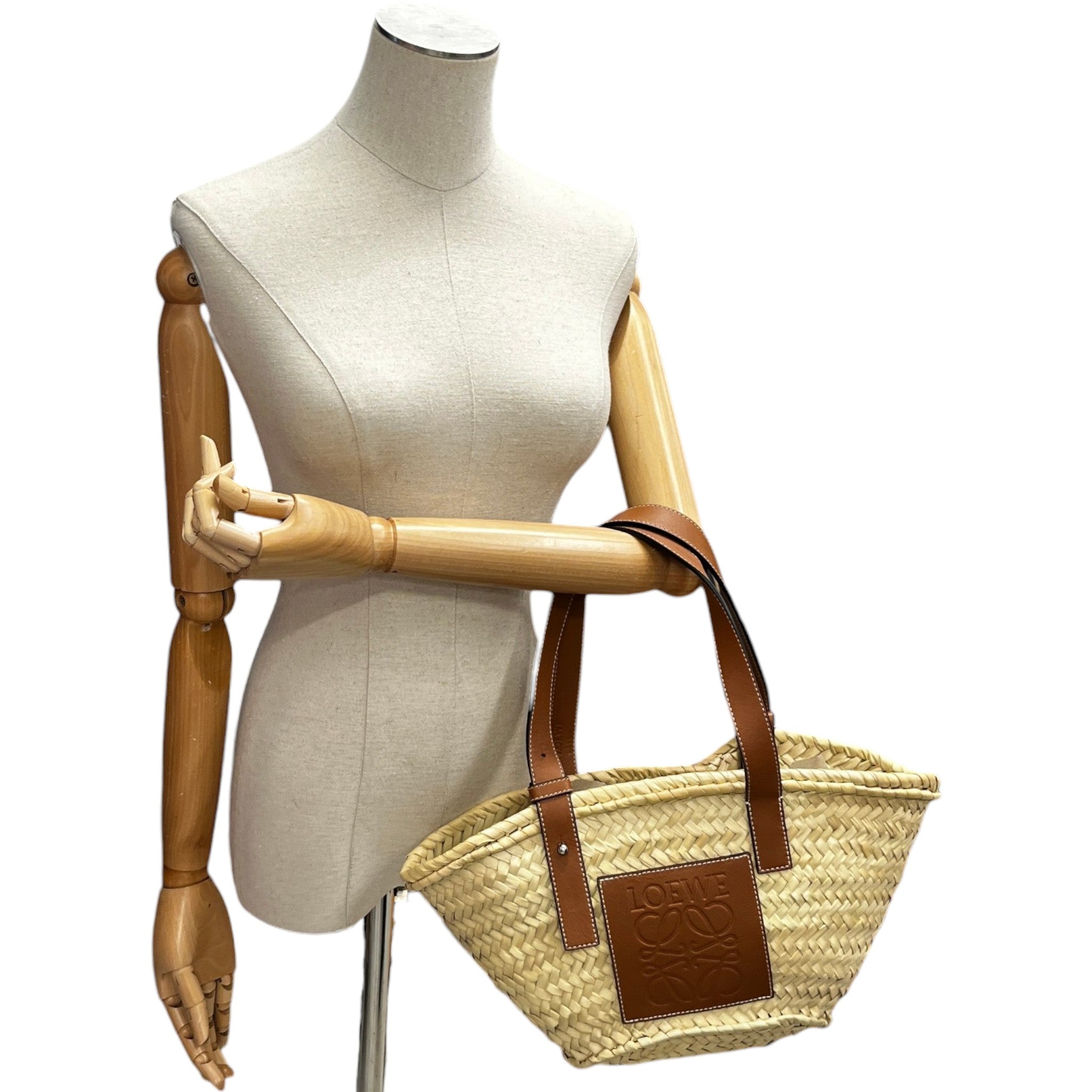 Women's Raffia Basket Handbag Beige