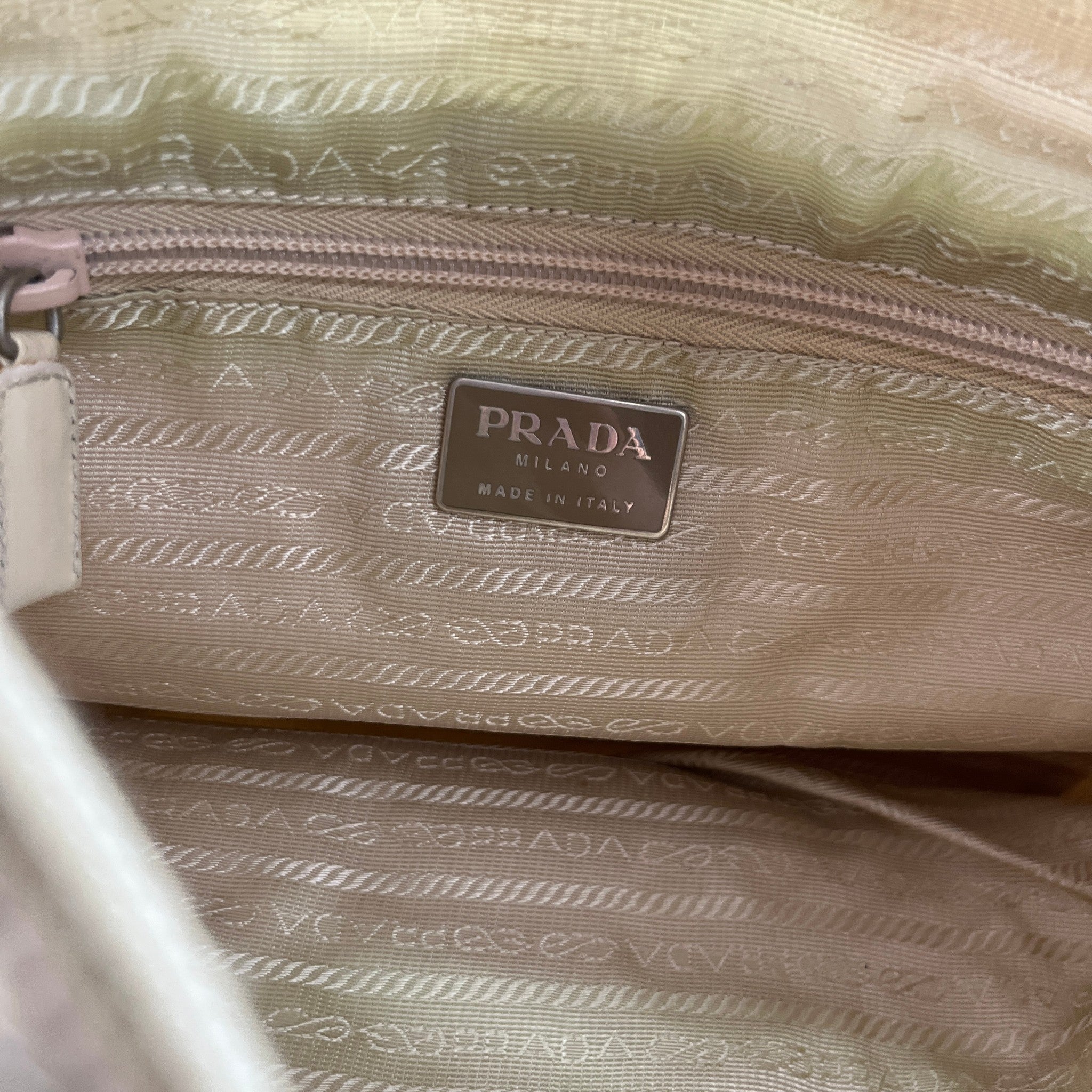 Women's Plaque Logo Messenger Bag Beige