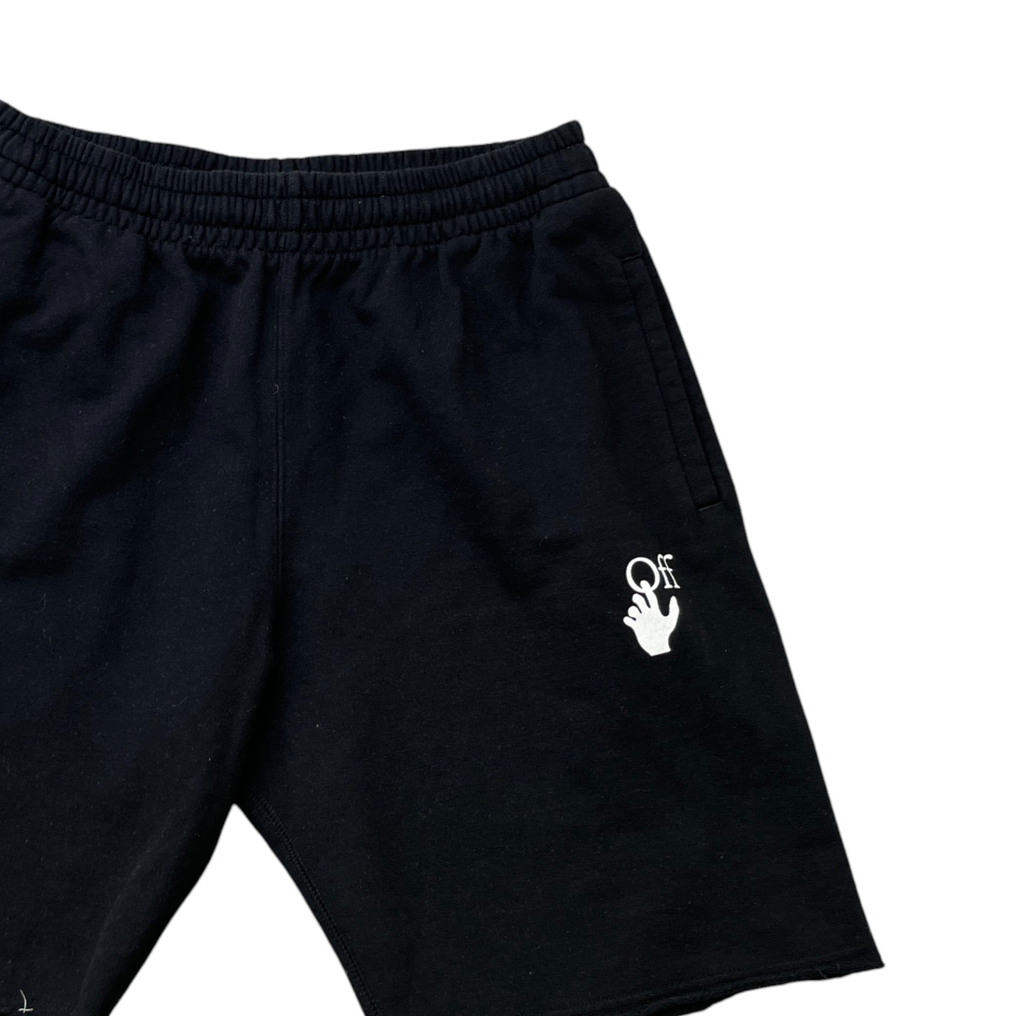 Men's Stripe Logo Shorts Black Size M