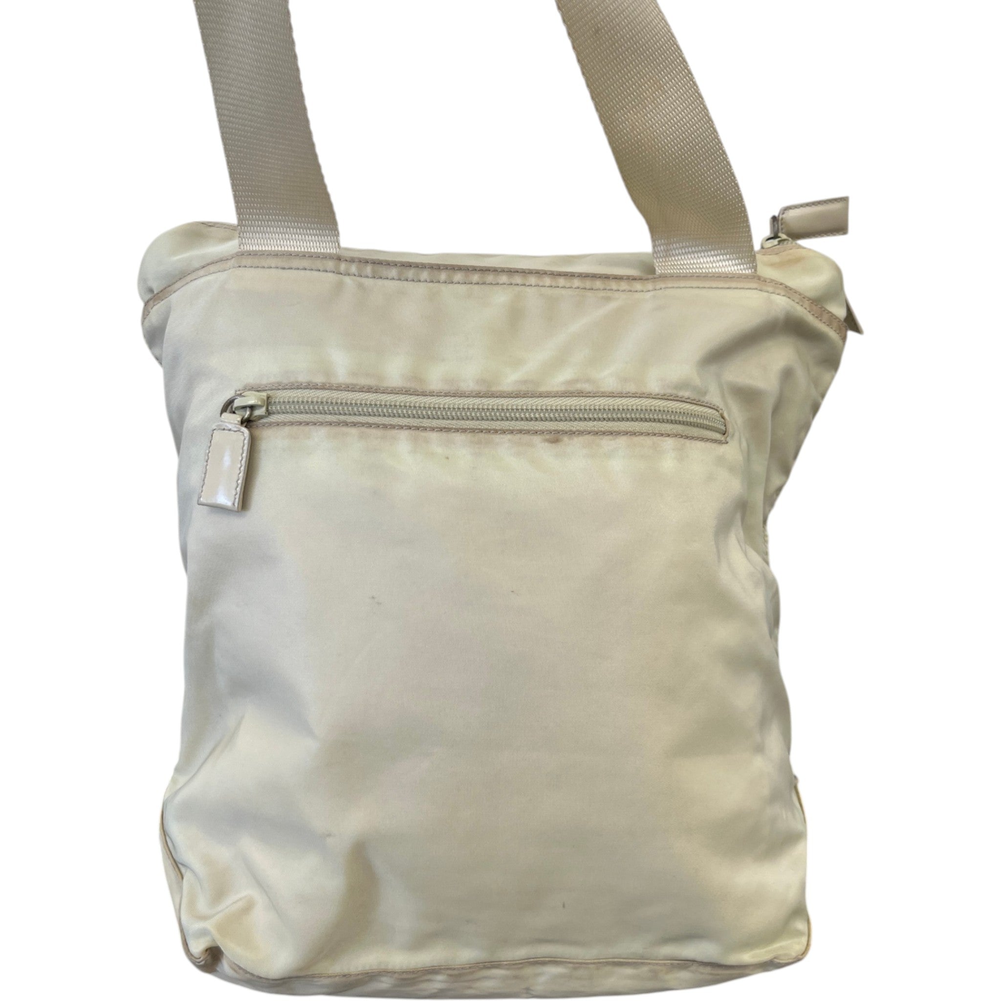 Women's Plaque Logo Messenger Bag Beige