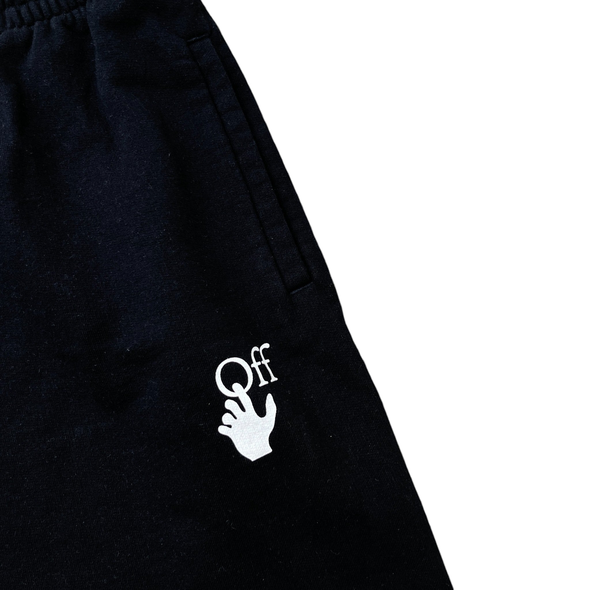 Men's Stripe Logo Shorts Black Size M