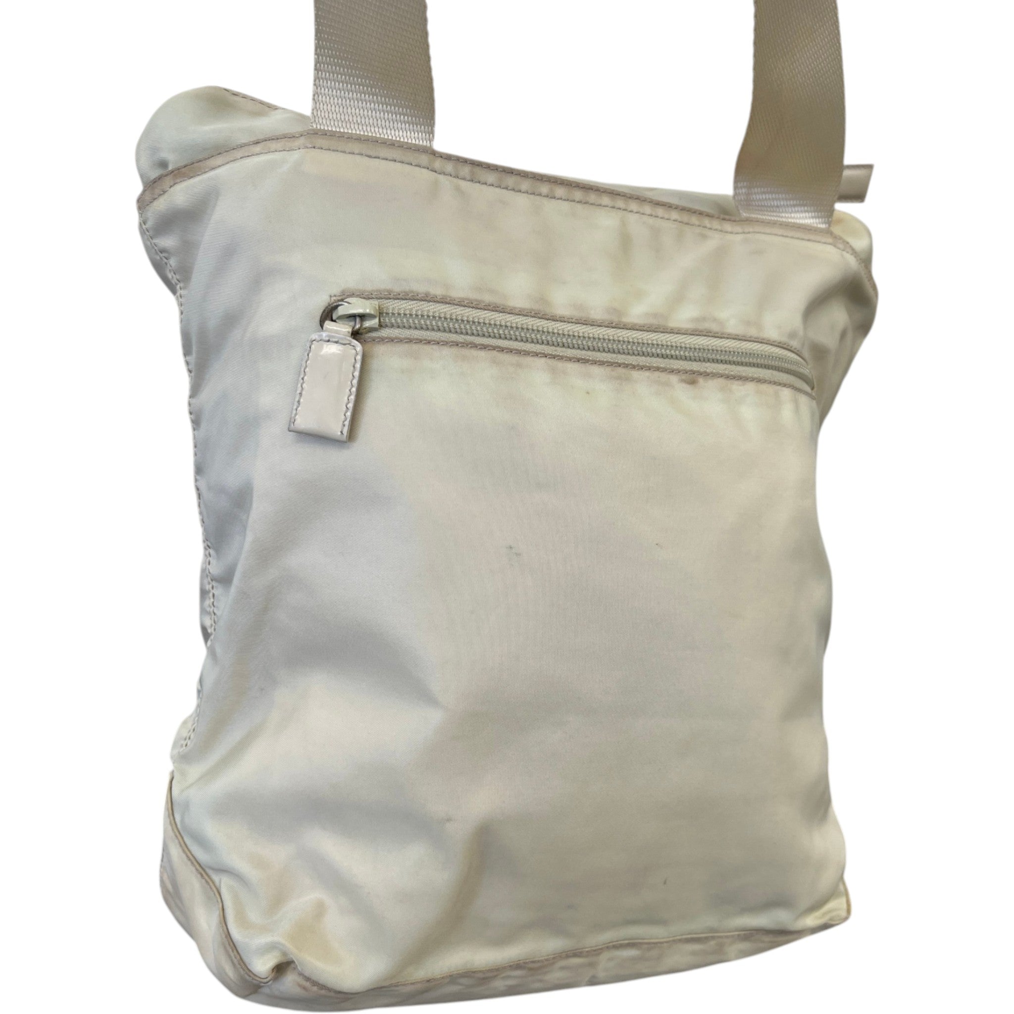 Women's Plaque Logo Messenger Bag Beige