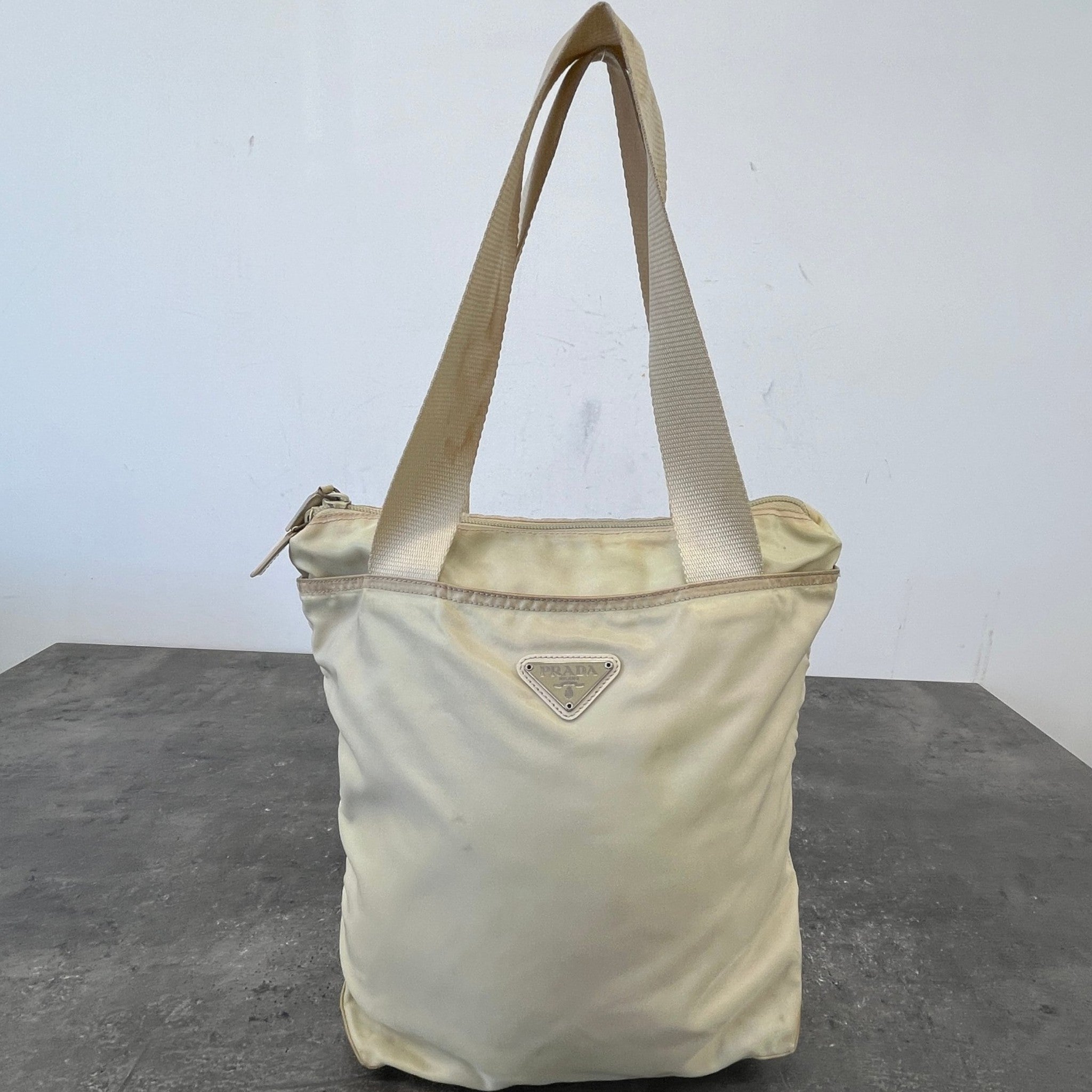 Women's Plaque Logo Messenger Bag Beige