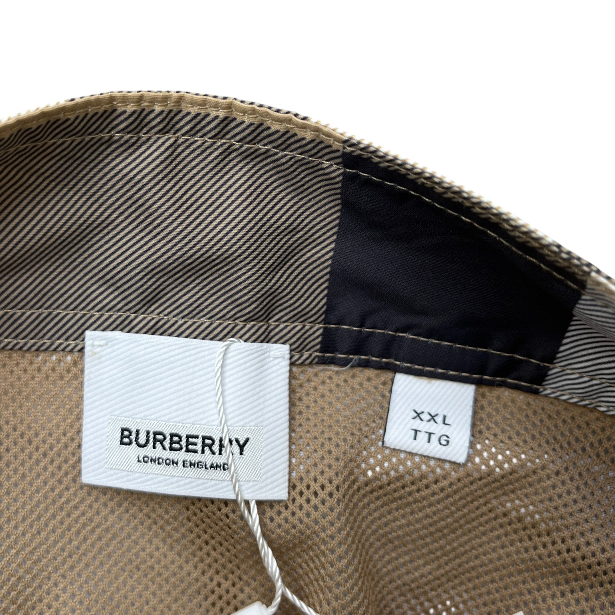 Men's Check Swim Shorts Beige Size XXL