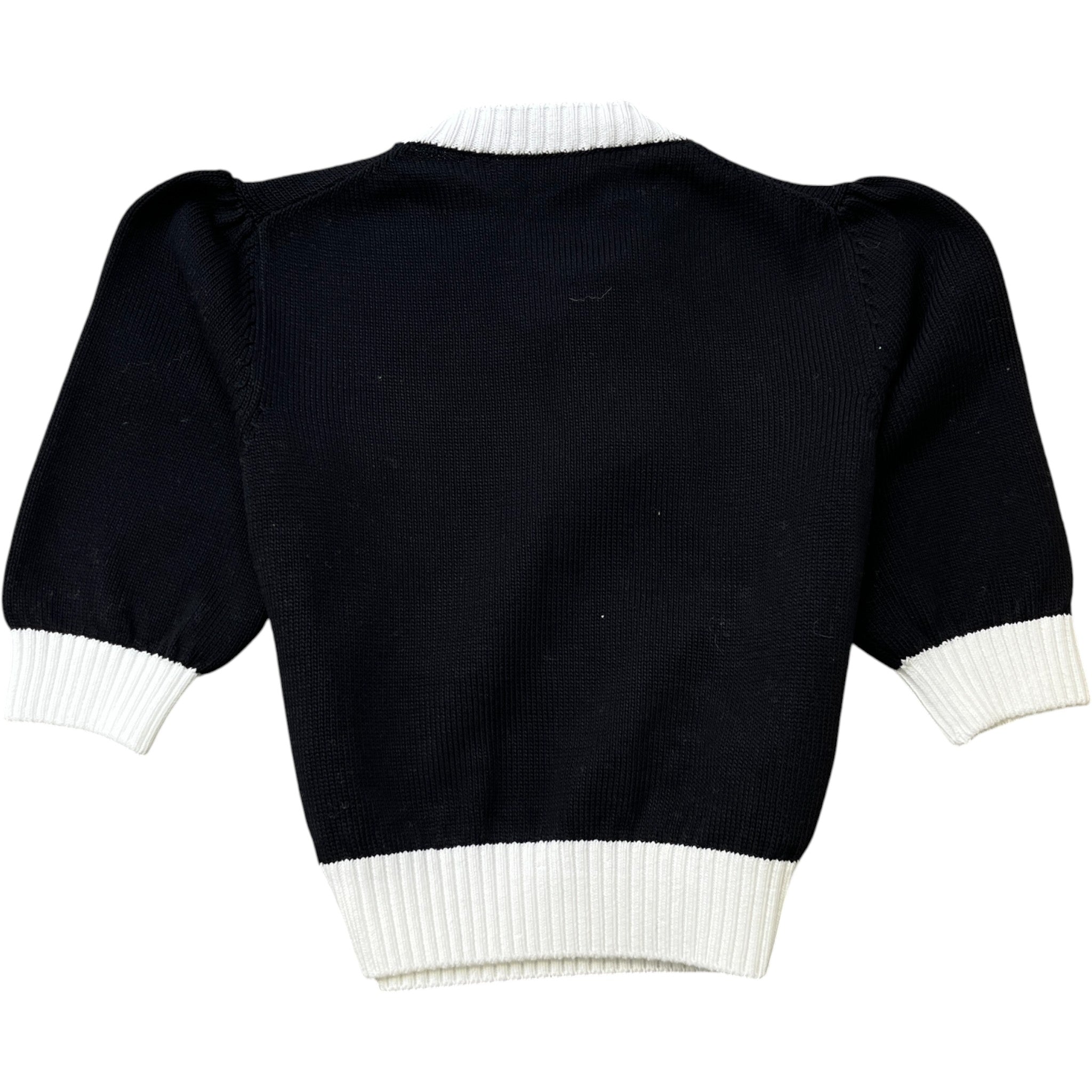 Women's Cotton Crew-Neck Logo Top Black Size XS