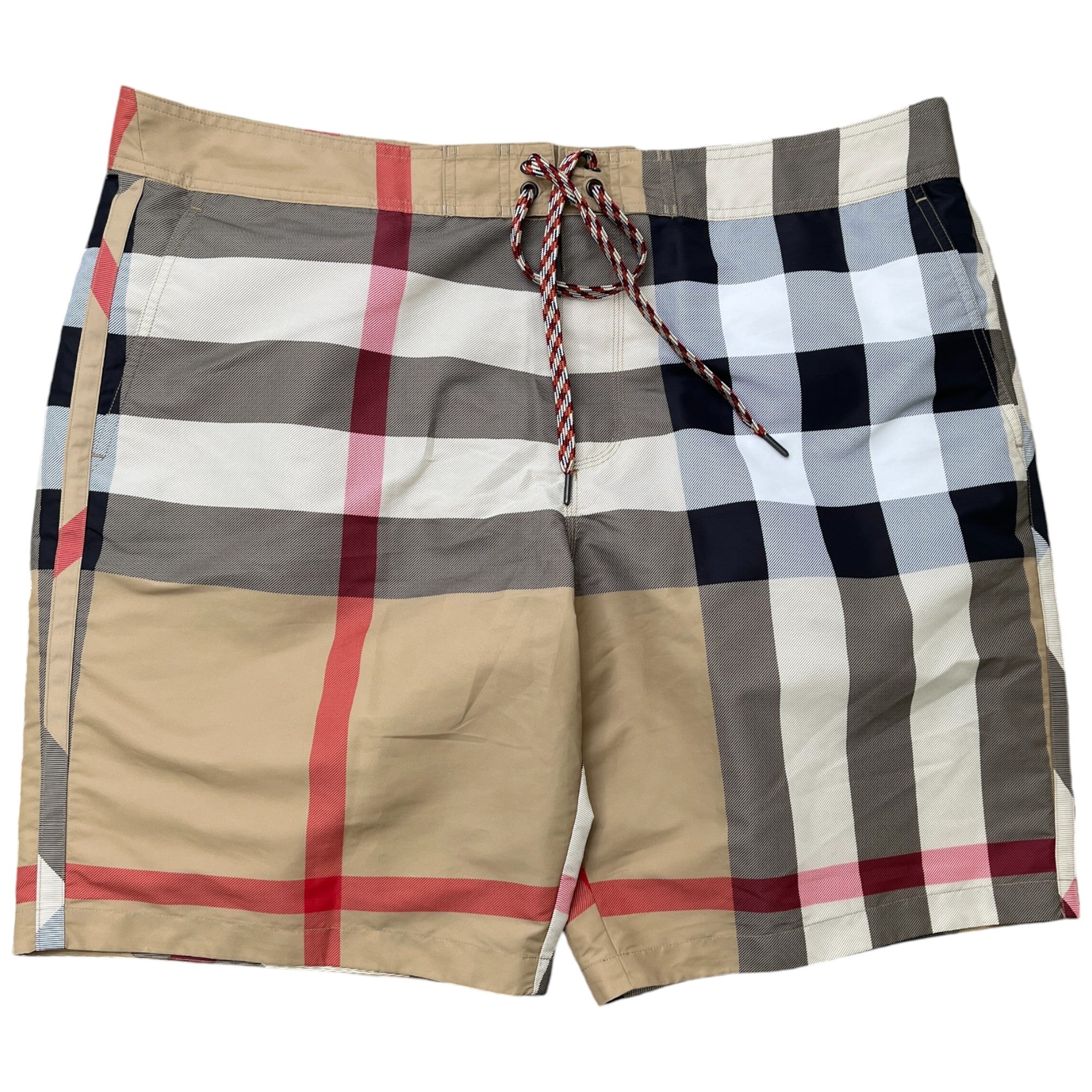 Men's Check Swim Shorts Beige Size XXL