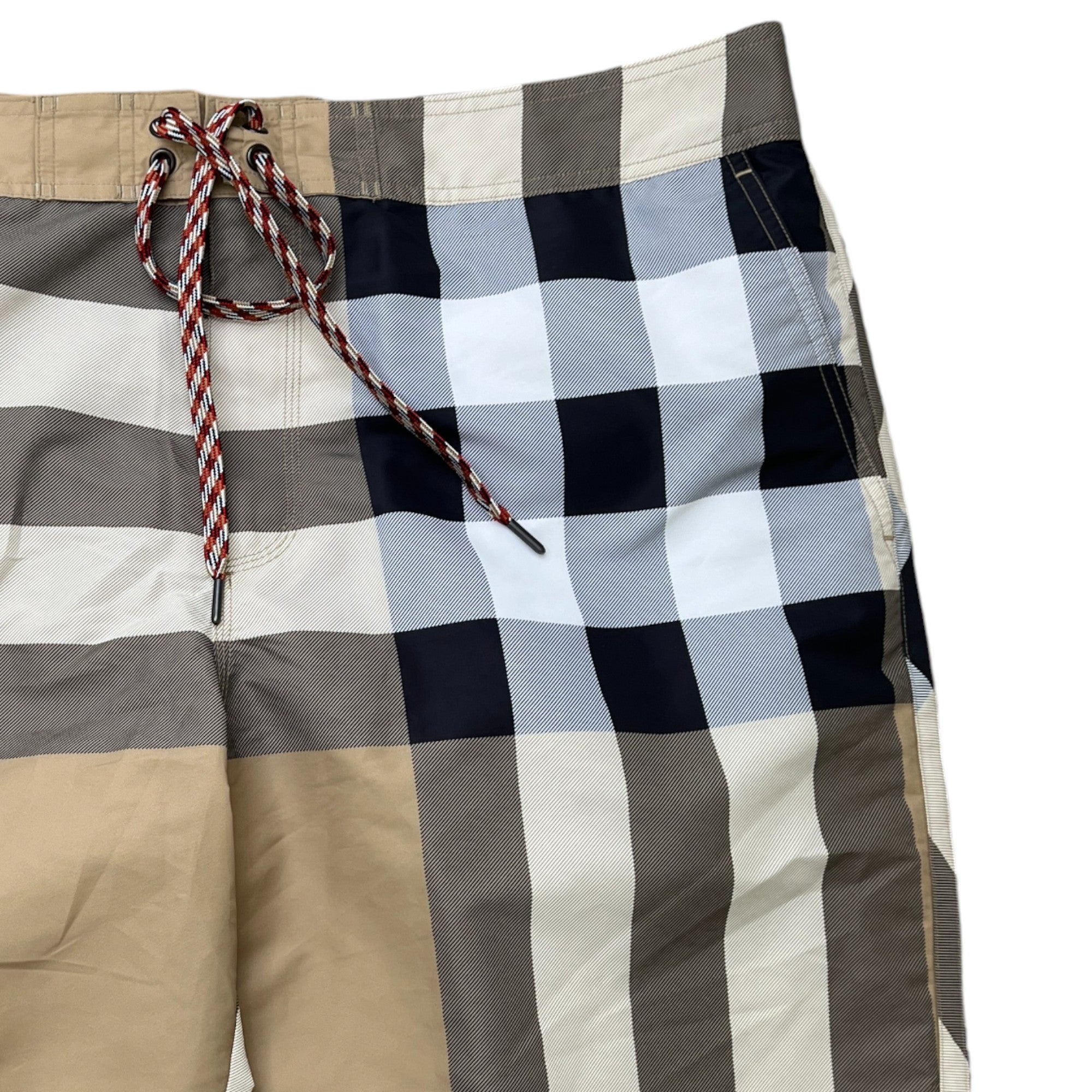 Men's Check Swim Shorts Beige Size XXL